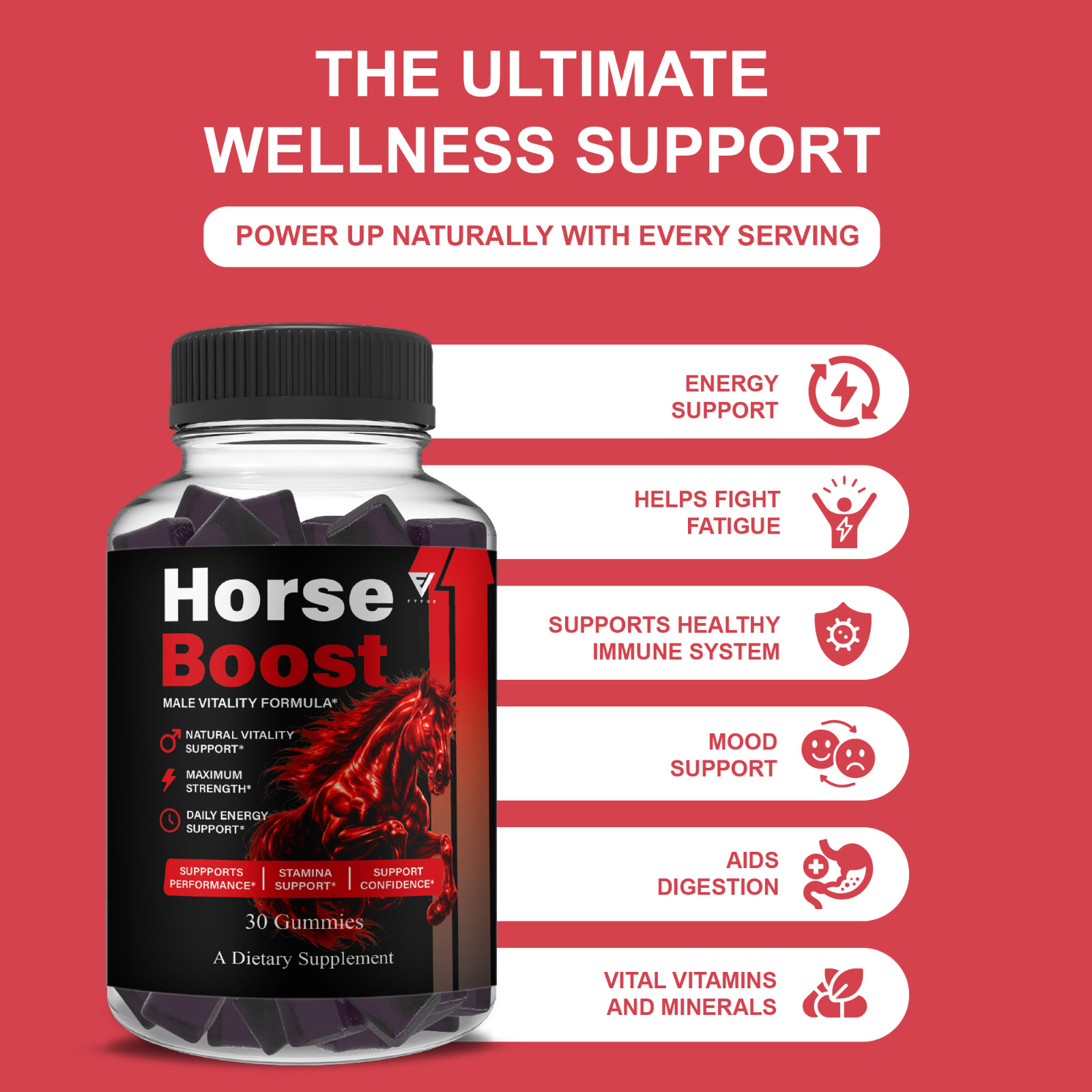 (5 Pack) Horse Boost Gummies, HorseBoost Male Performance (150 Gummies)