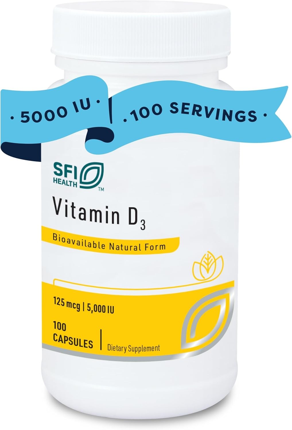 Klaire Labs Vitamin D3 5000 IU (100 Capsules) – Expiration date: 11/2025