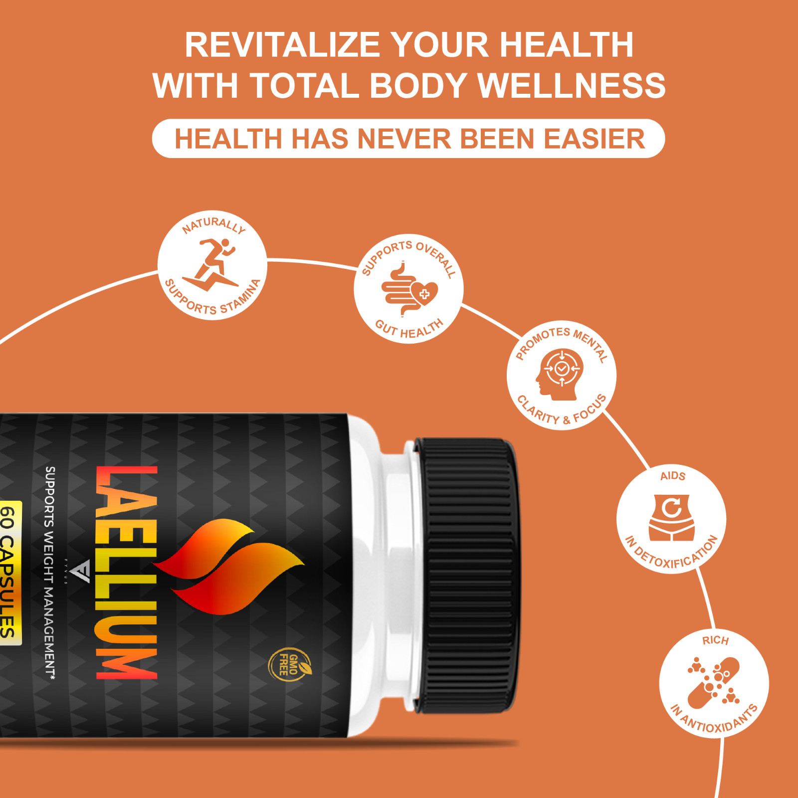 (3 Pack) Laellium Advanced Pills, Laellium Daily Vitamin Formula (180 Capsules)