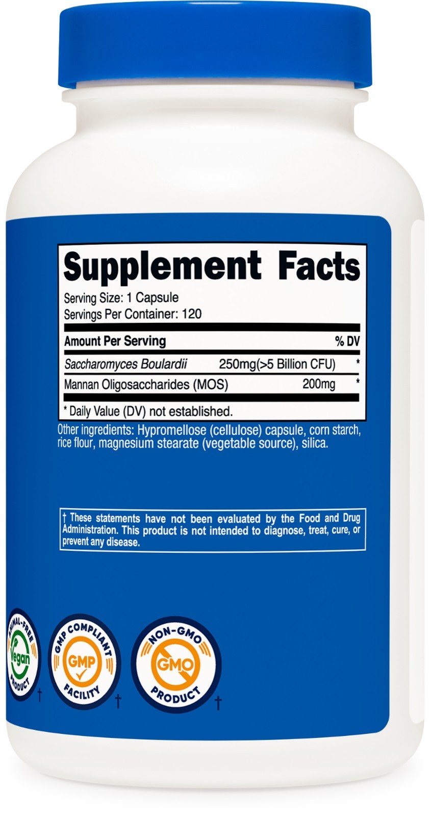 Nutricost Saccharomyces Boulardii + MOS Capsules ( 5 Billion CFU) 120 Capsules
