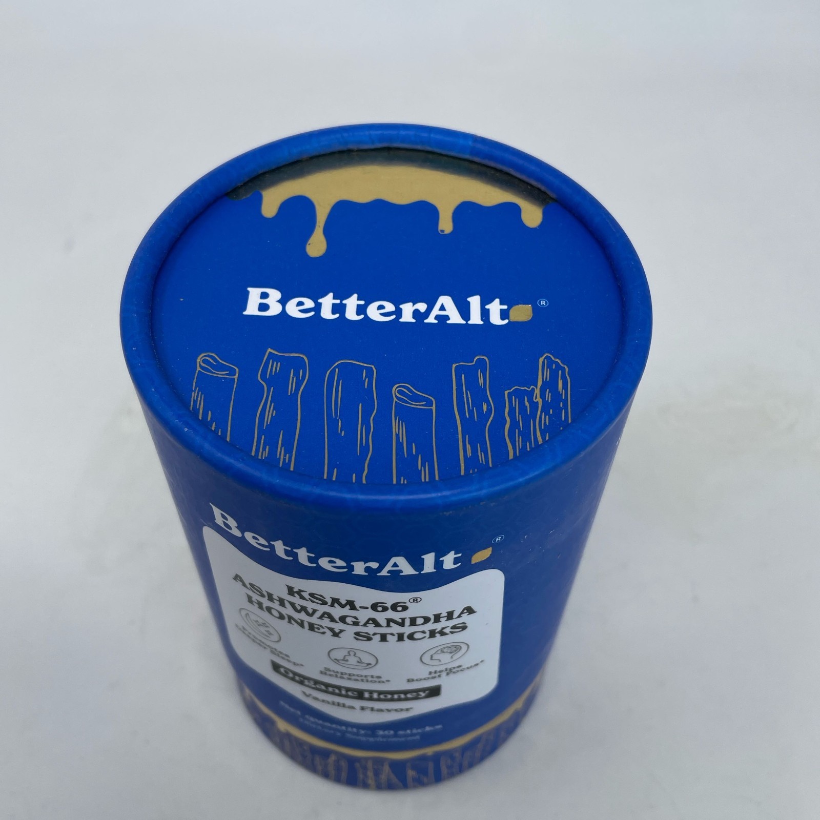BetterAlt KSM-66 Ashwagandha Honey Sticks, Vanilla, 30 Sticks