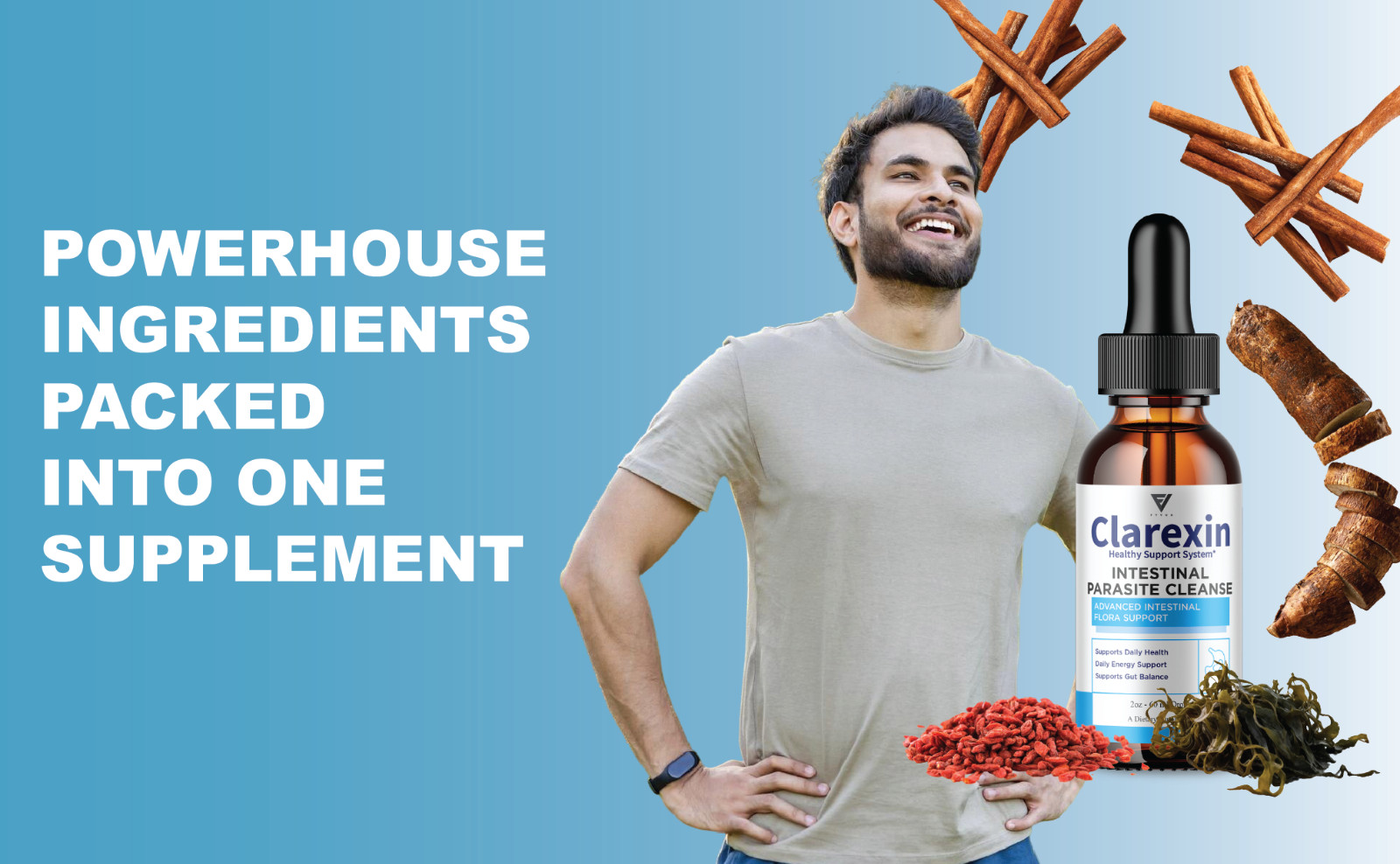 Clarexin Liquid Drops, Clarexen Cleanse Gut Health Support (2oz)