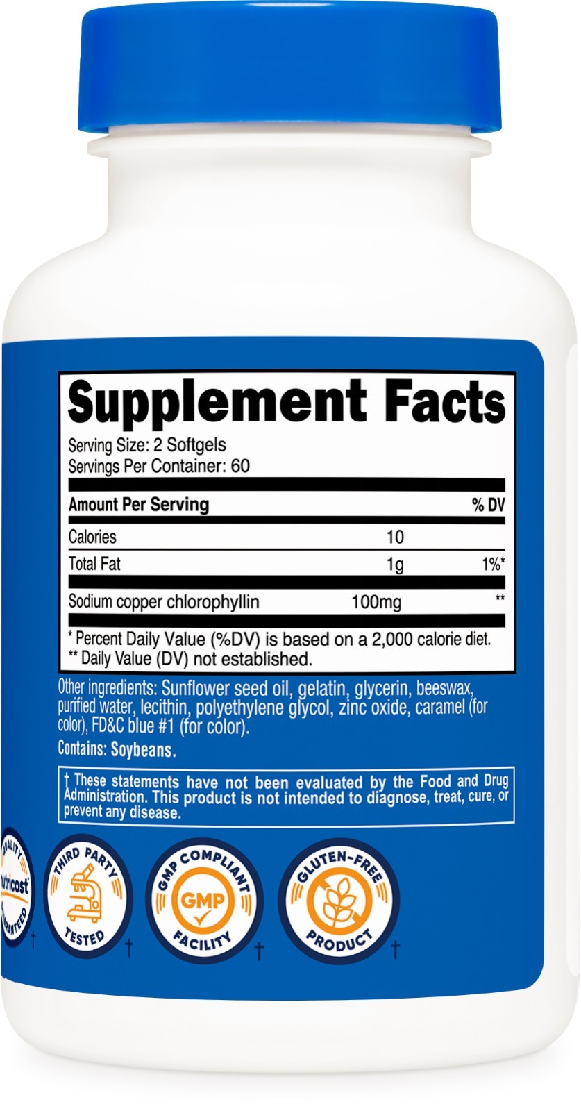 Nutricost Chlorophyll (100mg) 120 Softgels – Gluten-Free, 60 Servings