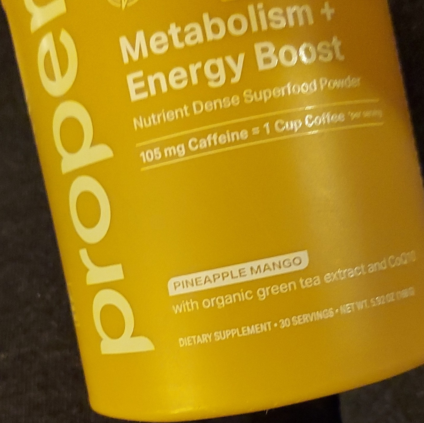 Proper Metabolism Energy Boost Pineapple Mango Powder 30 Servings 5.32oz