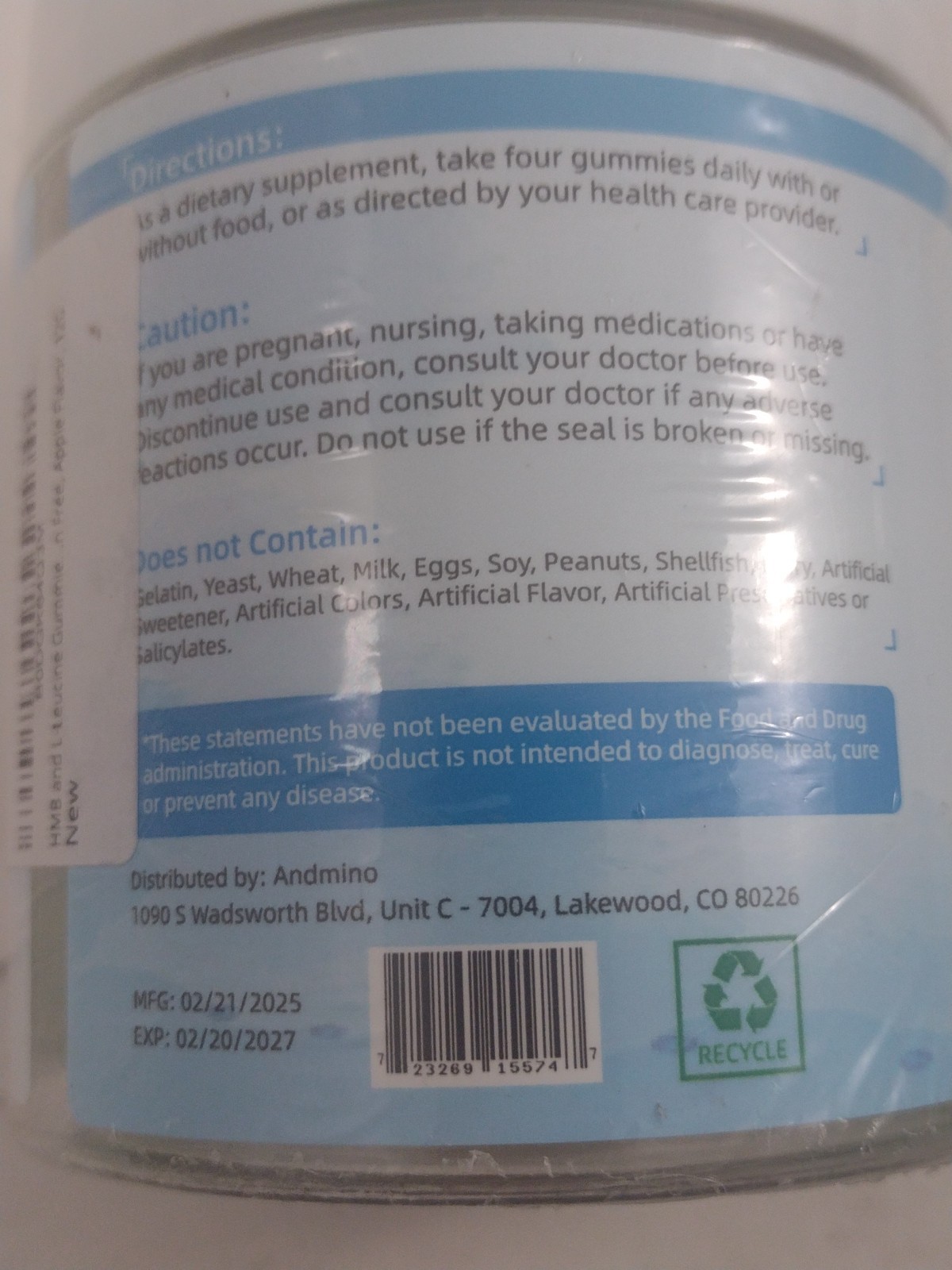 Andmino HMB L-Leucine Amino Acid Supplement Gummies Apple Flavor 120 G2
