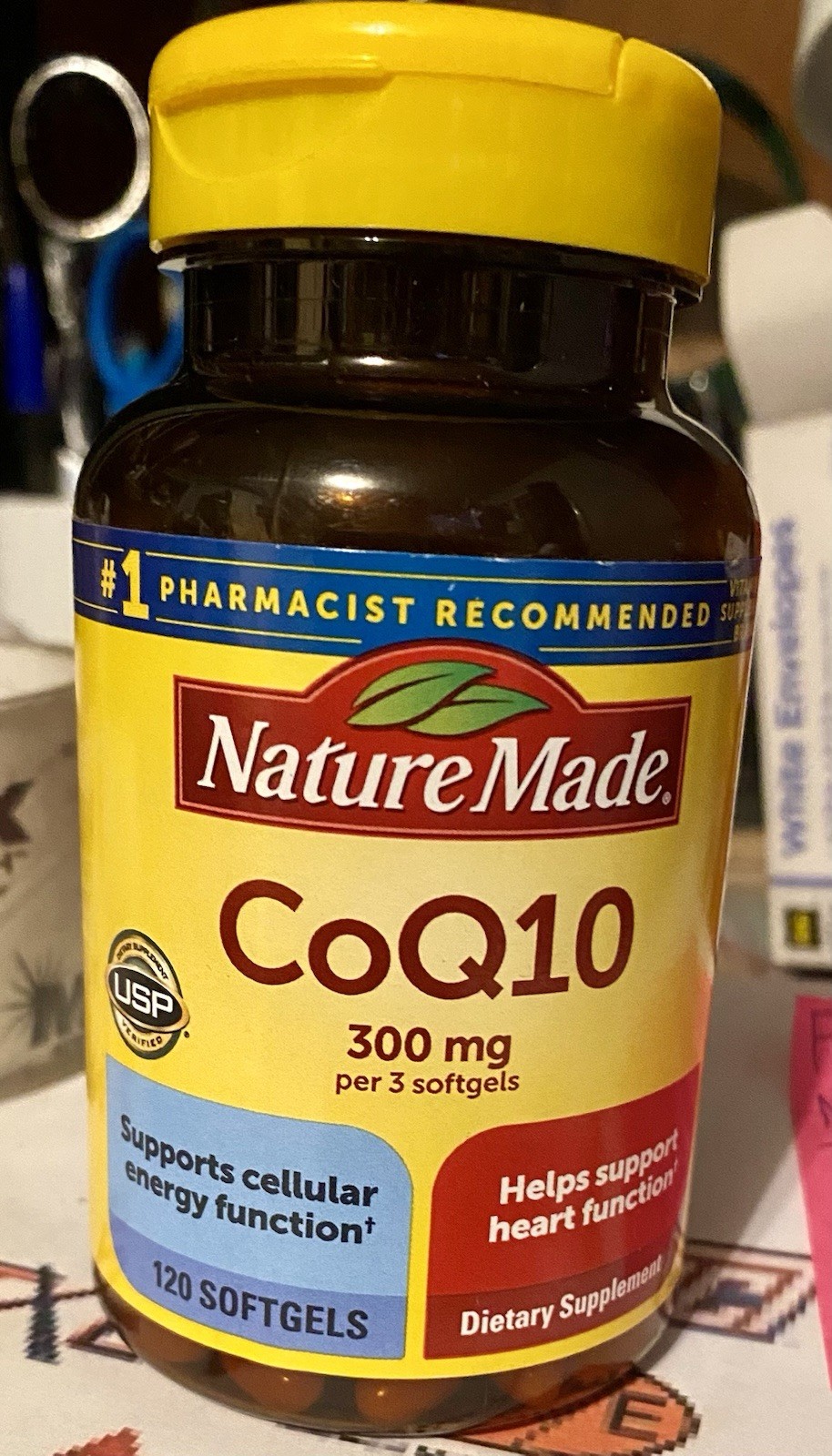 Nature Made CoQ10 Dietary Supplement , 300mg per 3 softgels, 120ct, 03/2028