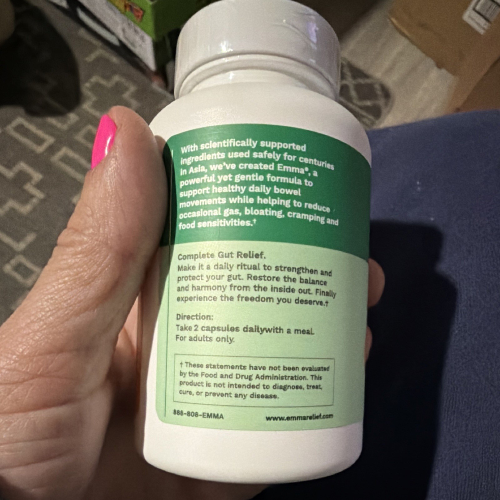 emma Dietary Supplement Vitamin D Berberine Resveratrol 60 Capsules Exp 10/2027