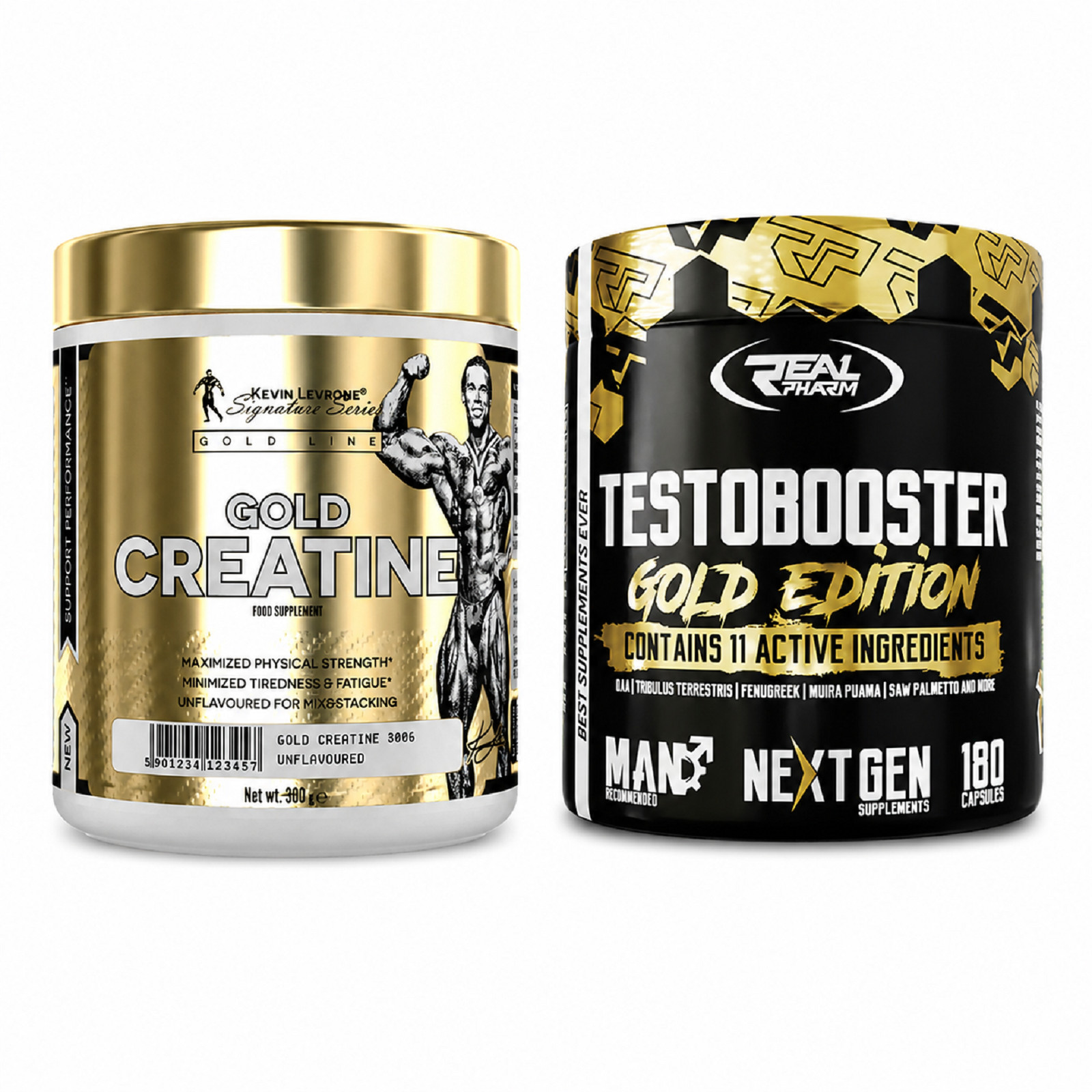 GOLD CREATINE 300g + TESTOBOOSTER 180 caps – Muscle mass Energy Testo-production