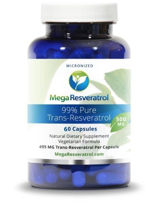 Mega Resveratrol, 99% Pure, Micronized Trans-Resveratrol, 500mg, 60 capsules