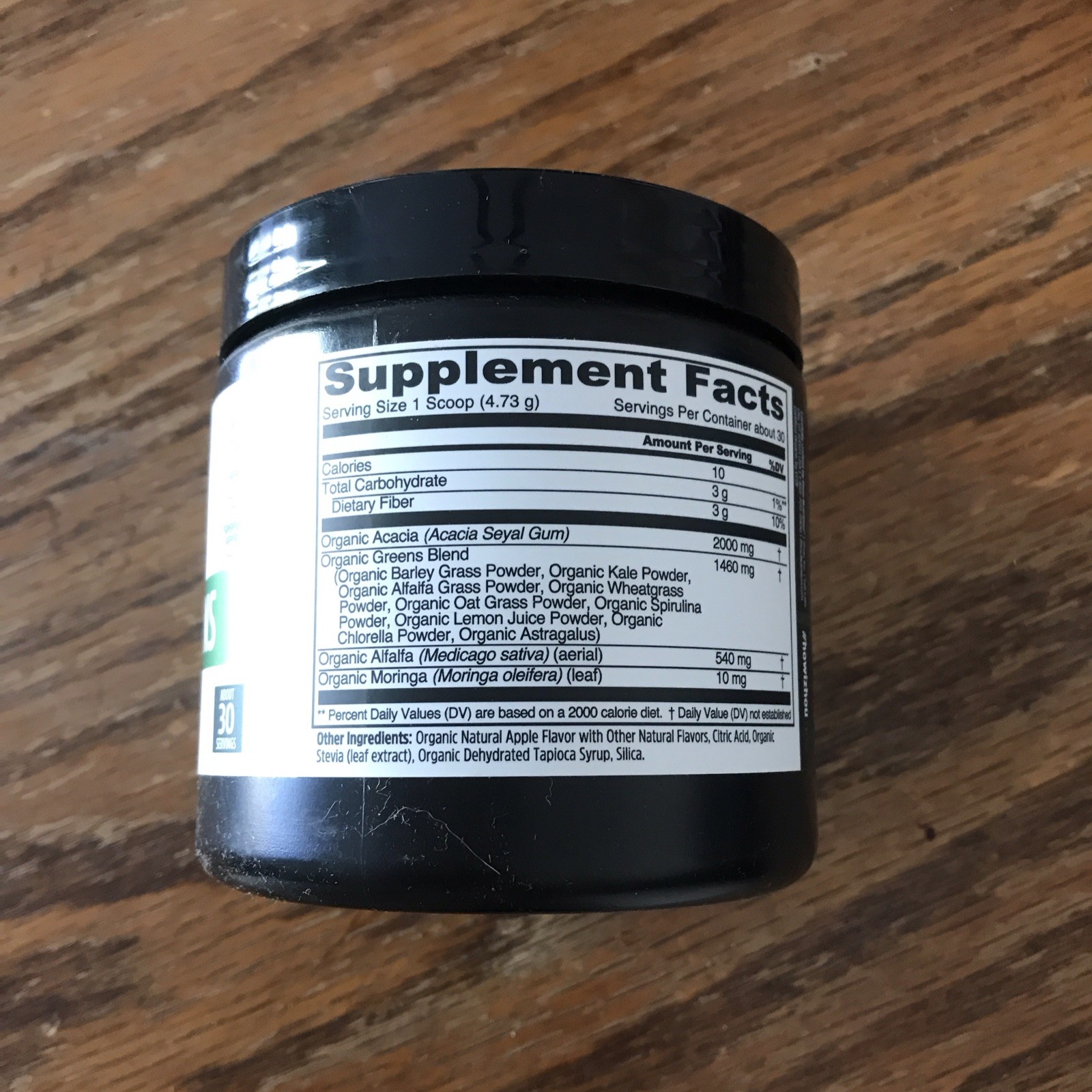 Zhou Organic Daily Greens Superfood Powder Green Apple Vegan Lab Verified 5 oz