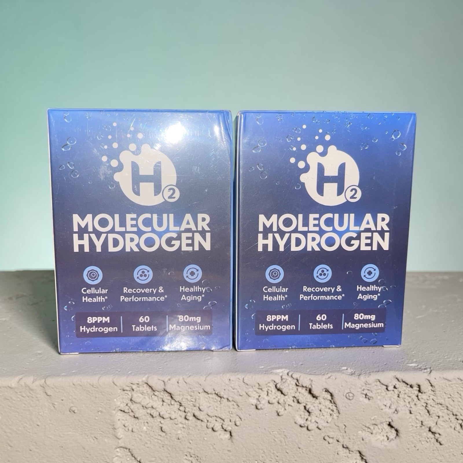 2 Boxes Molecular Hydrogen Tablets 80mg Magnesium 8PPM 60 Count Each Recovery