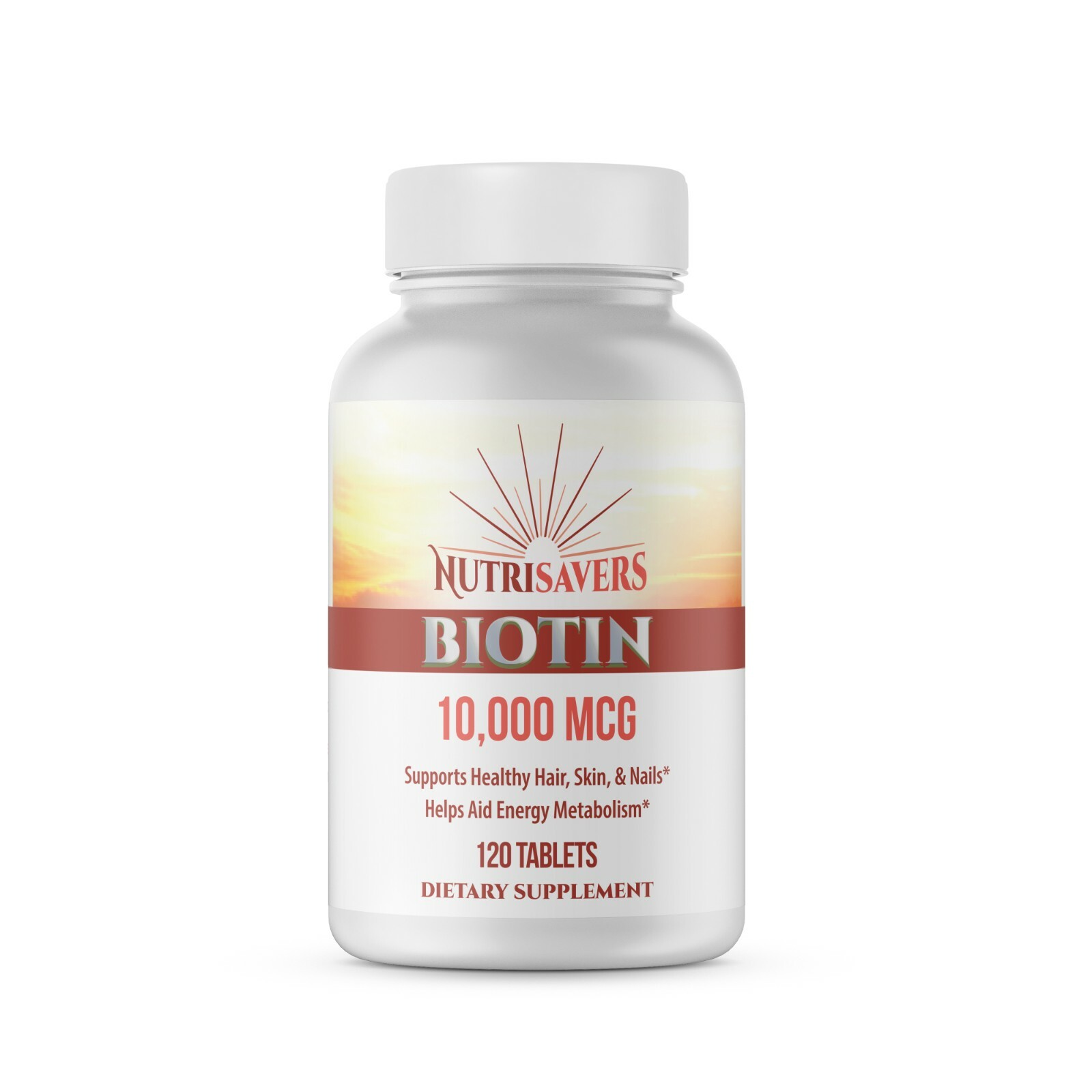 Nutrisavers Biotin Supplement – Skin, Hair and Nail Growth 10000 MCG, 120 Tablet