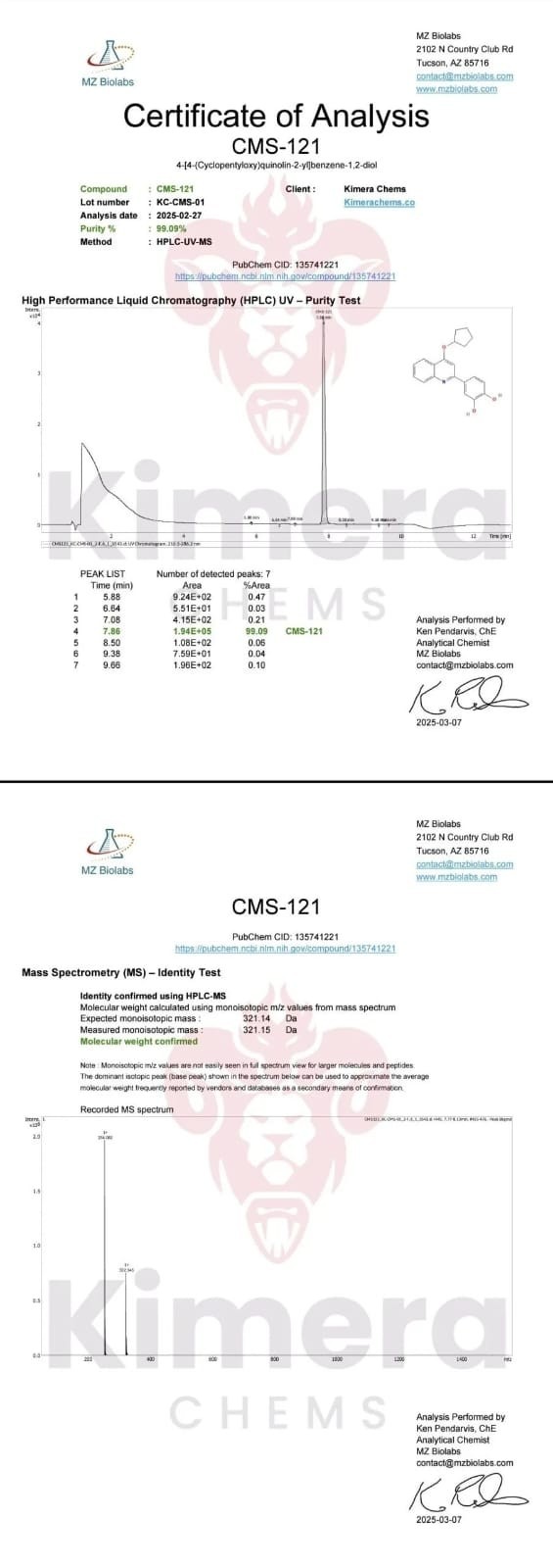Kimera Chems CMS-121 60 Capsules