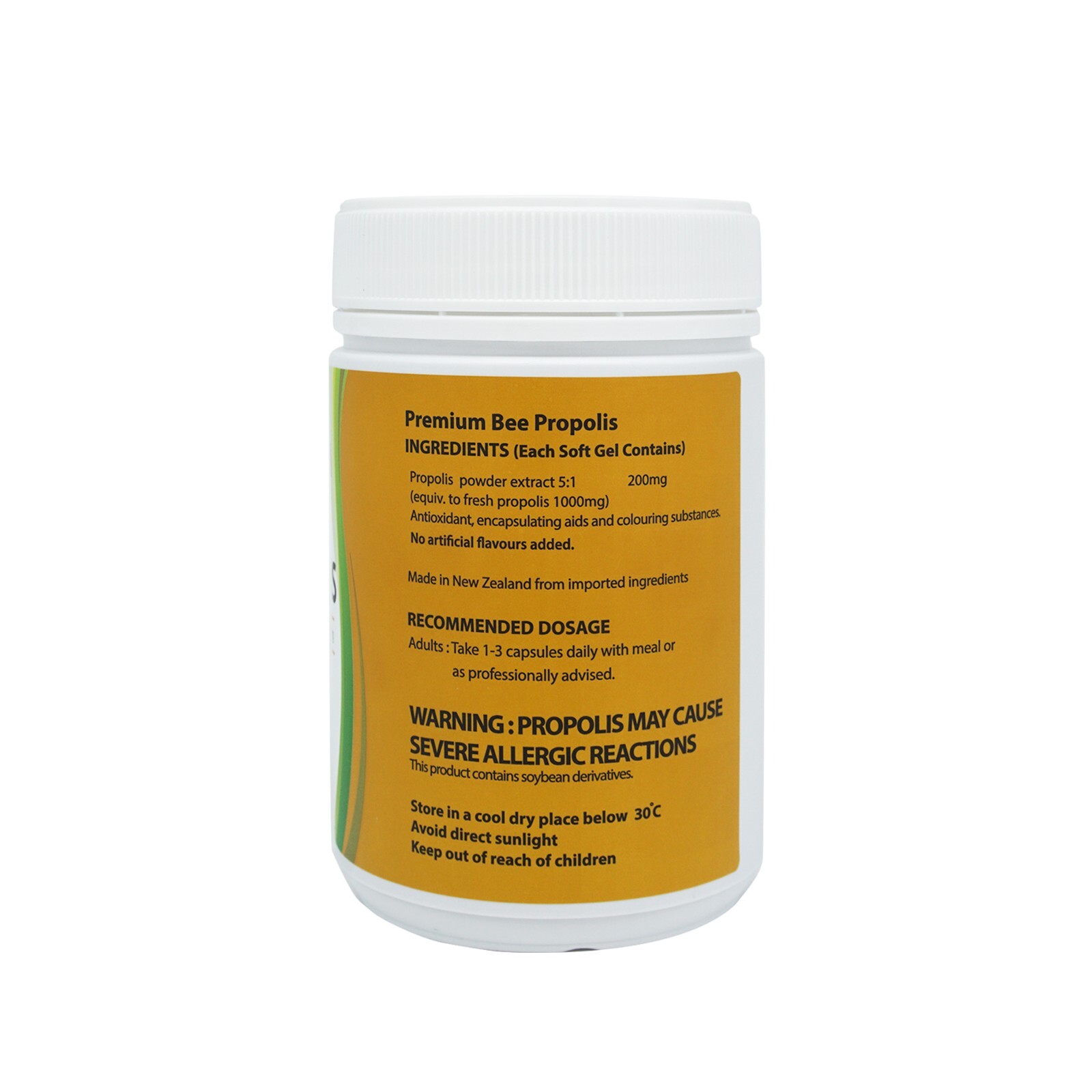 Hi Well NEW ZEALAND Premium Bee Propolis 1000 500 capsules