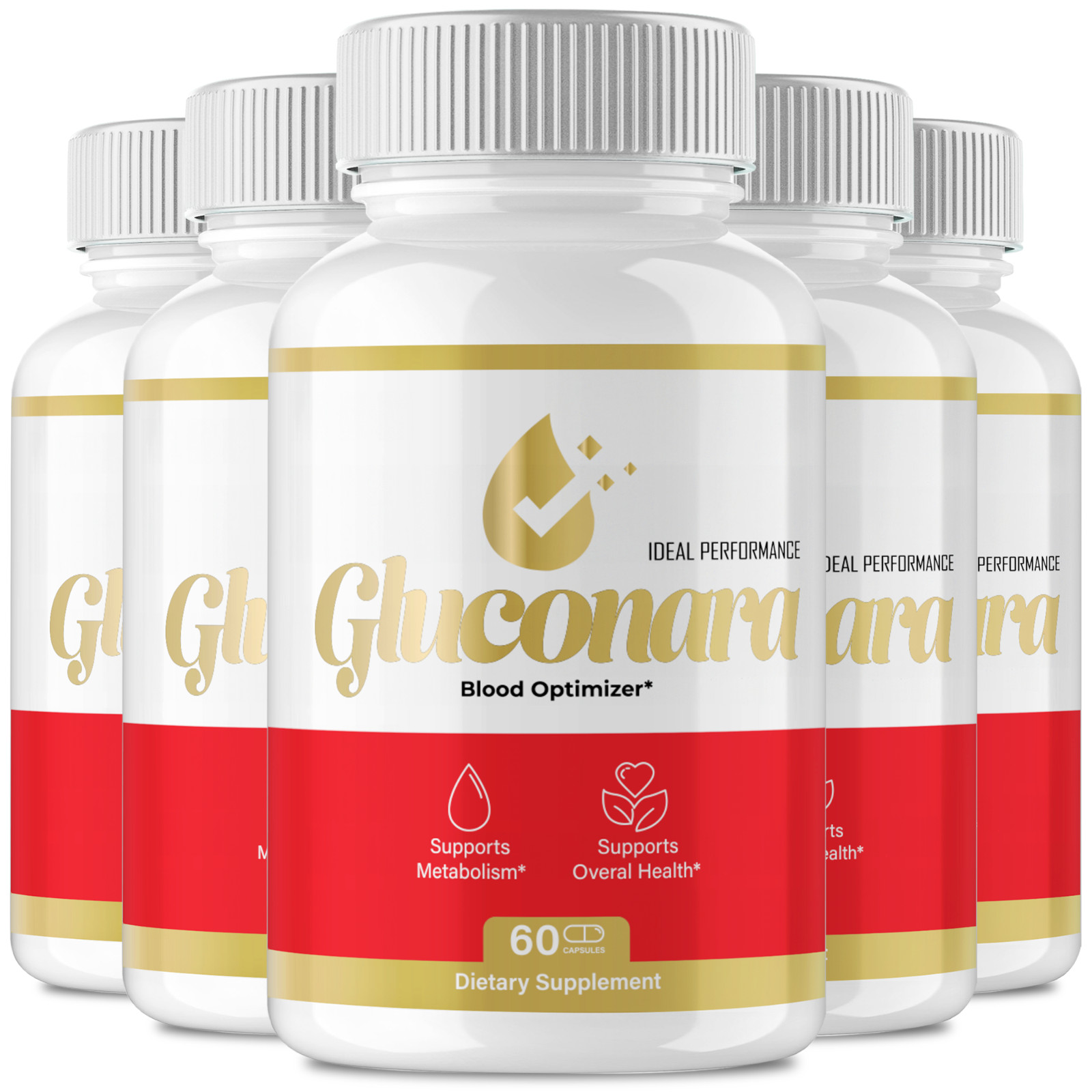 Gluconara Capsules, Official Gluconara Blood Formula Support Supplement (5 Pack)