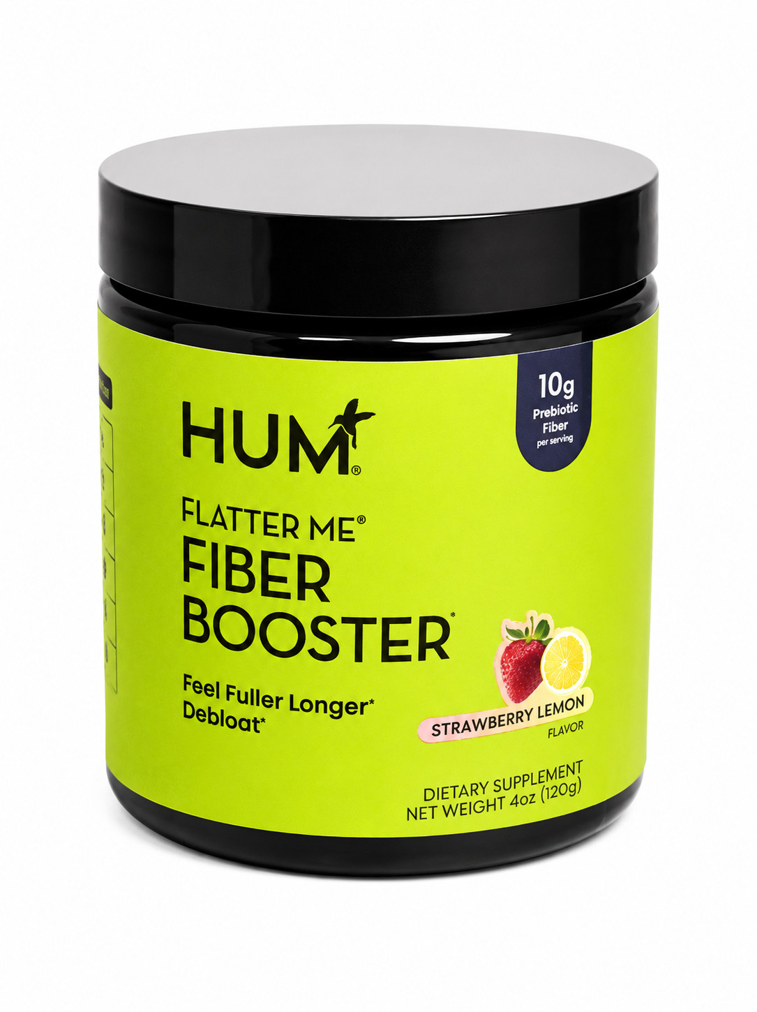 2 pack HUM Flatter Me Fiber Booster Powder Strawberry Lemon 4 oz Exp 11/2027