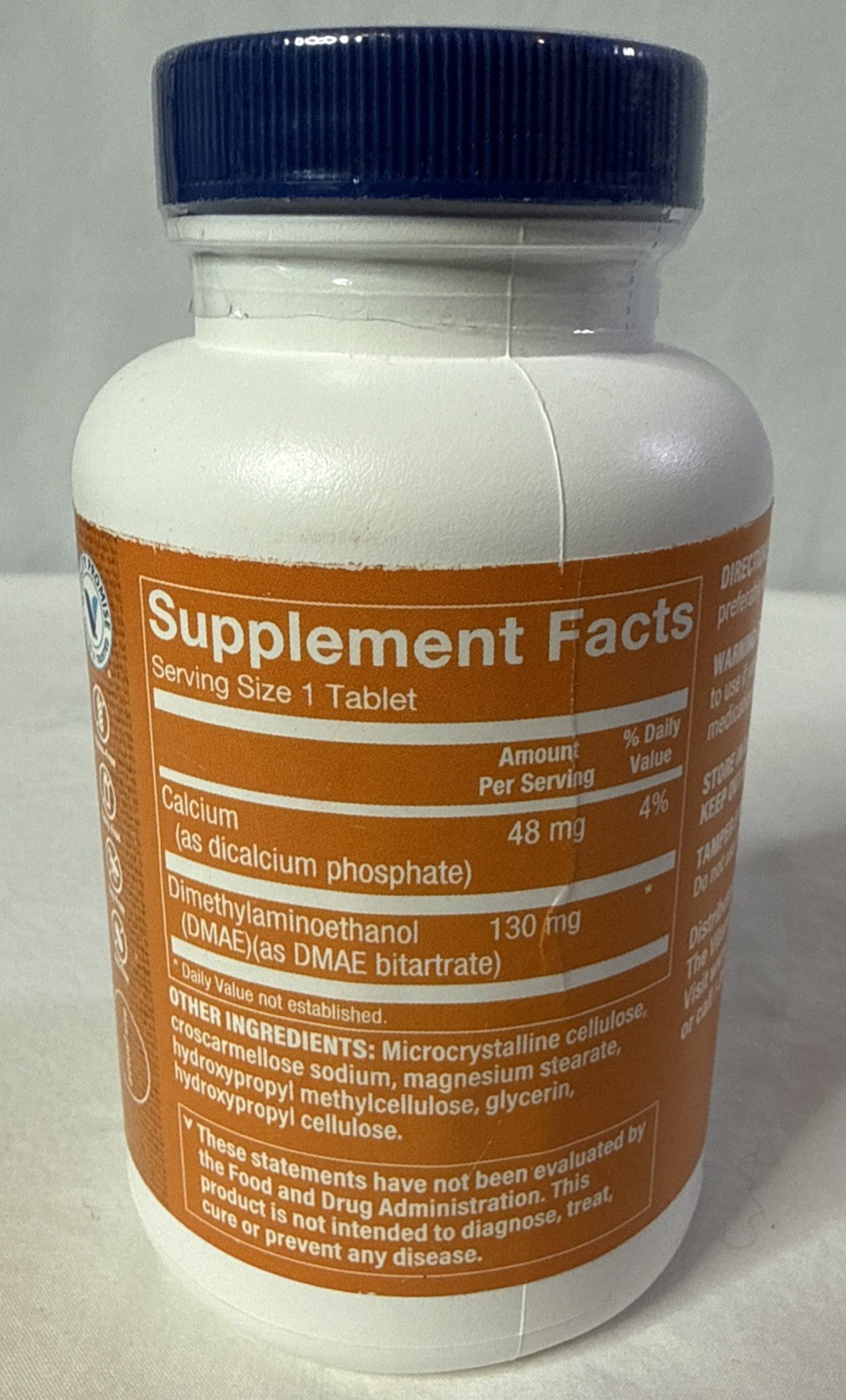 The Vitamin Shoppe DMAE 130mg Tablets 240ct Brain Health Mental Focus Adult