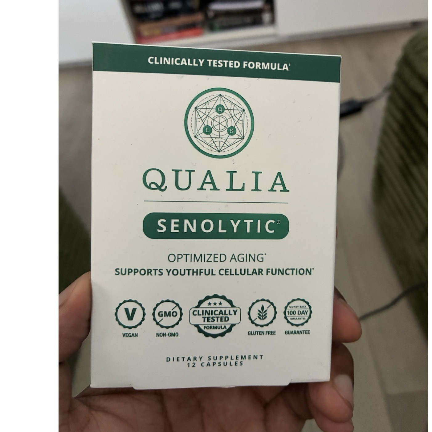 Qualia Senolytic Anti-Aging Dietary Supplement 12 Capsules Vegan Exp 07/2027