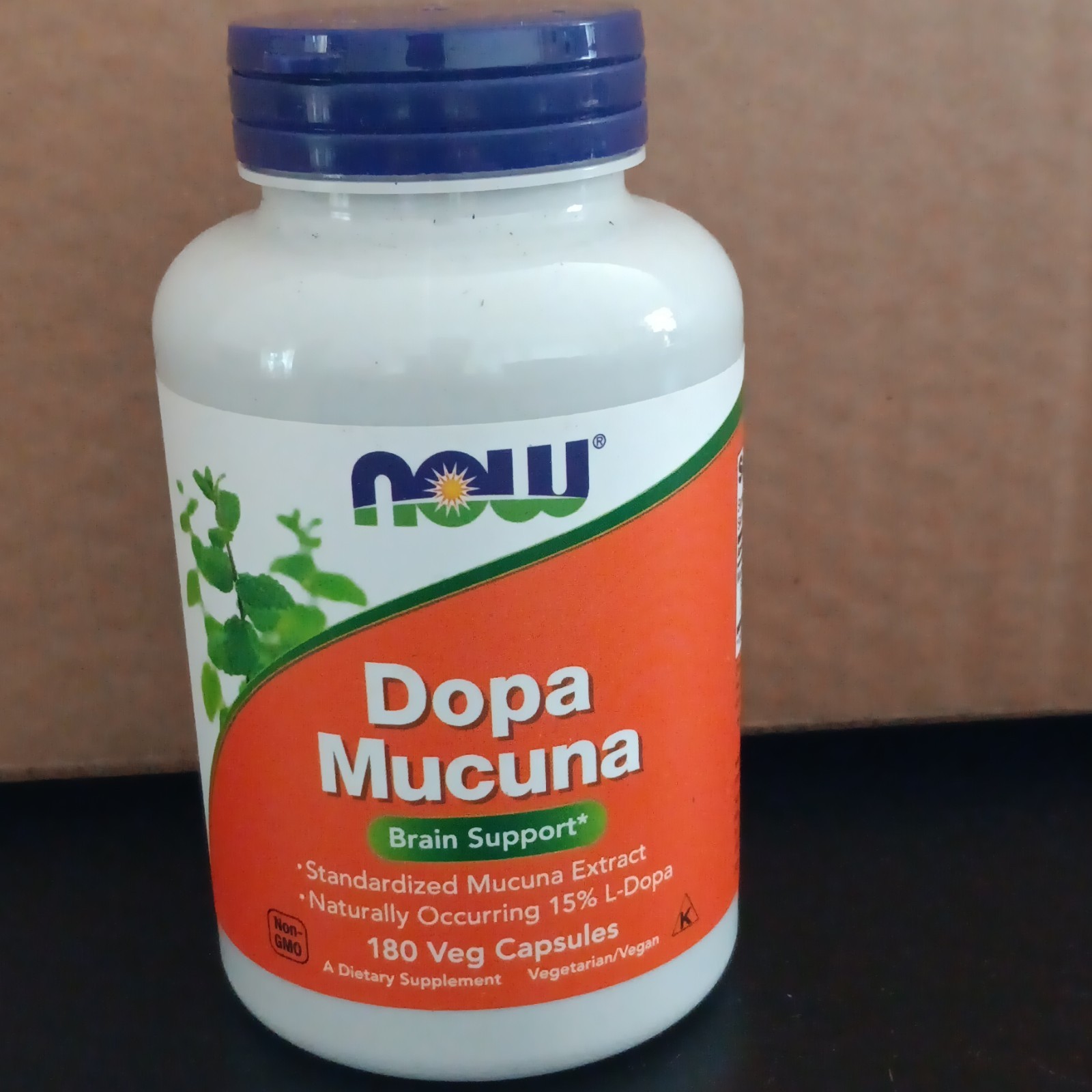 NOW Dopa Mucuna Brain Support 800mg 180 Veg Capsules Vegan Non-GMO