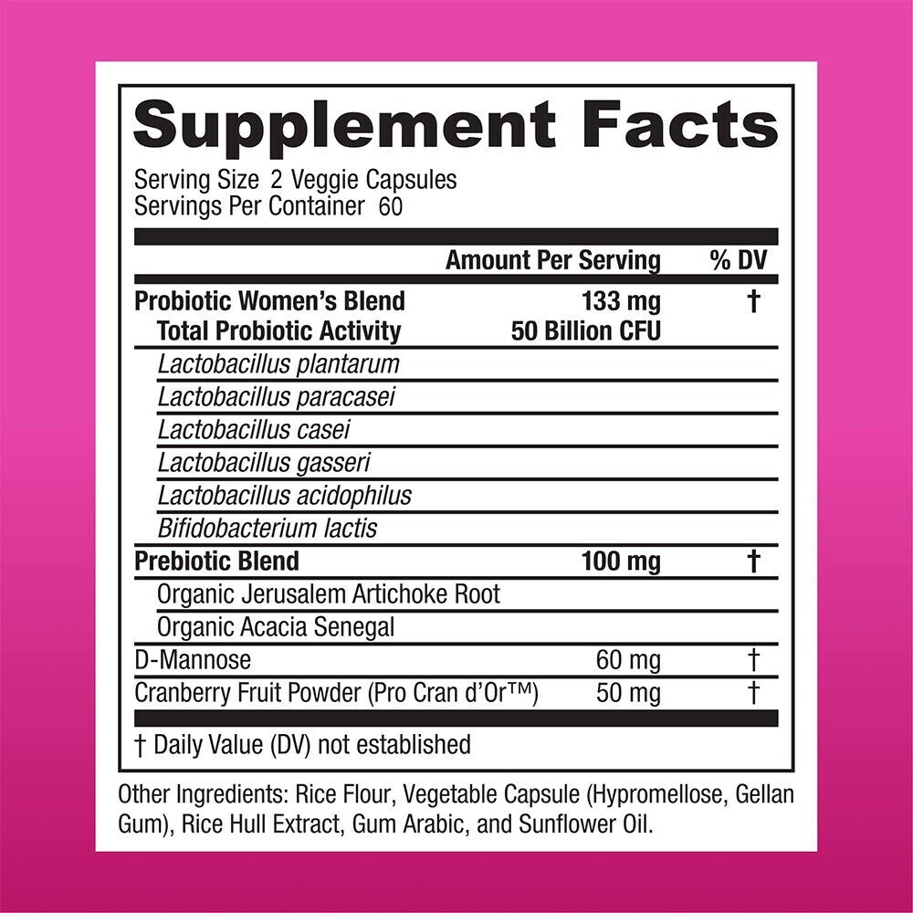Women’s Probiotic 50 Billion CFU Feminine Urinary & Vaginal Health Exp 4/2026
