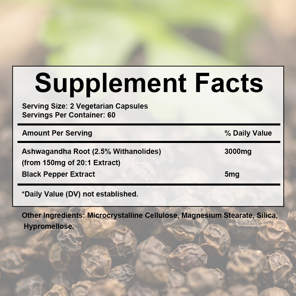 Ashwagandha 3000mg Root Stress Anxiety Supplement
