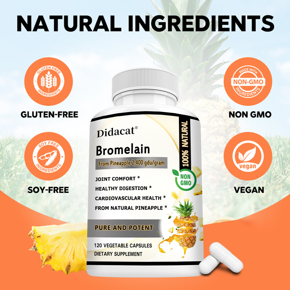 Bromelain 500mg – Natural Immune Support Supplement, Promote Digestive Health