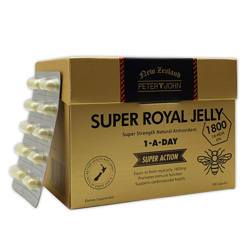 Peter & John New Zealand one a day Super Royal Jelly 1800mg 200 capsules