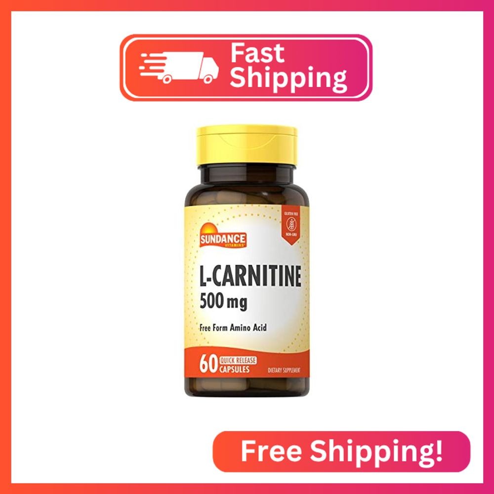 Sundance L-Carnitine as L-Tartrate Supplement 500mg | 60 Capsules | Free Form Am