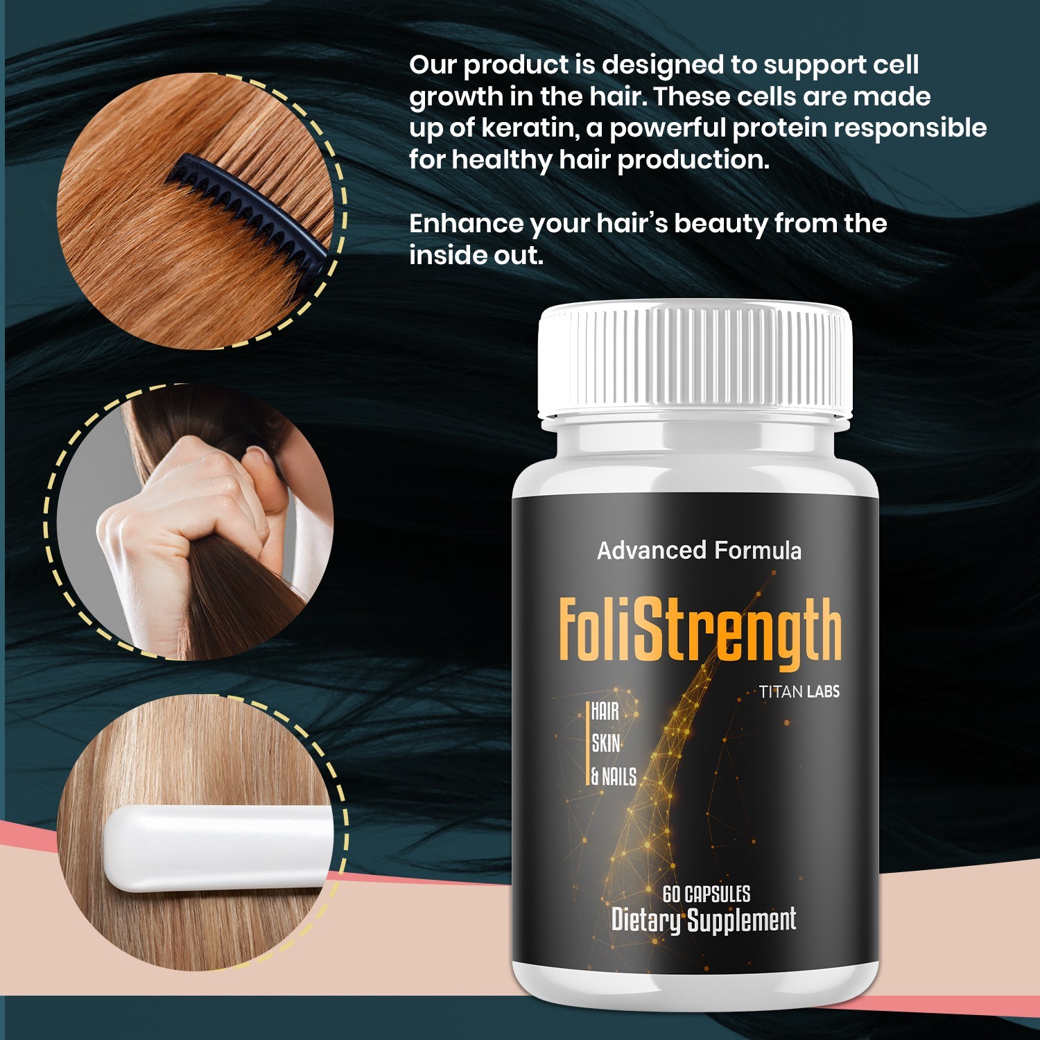 (2 Pack) FoliStrength Pills Advanced Healthy Hair Support Foli Strength 120 Caps