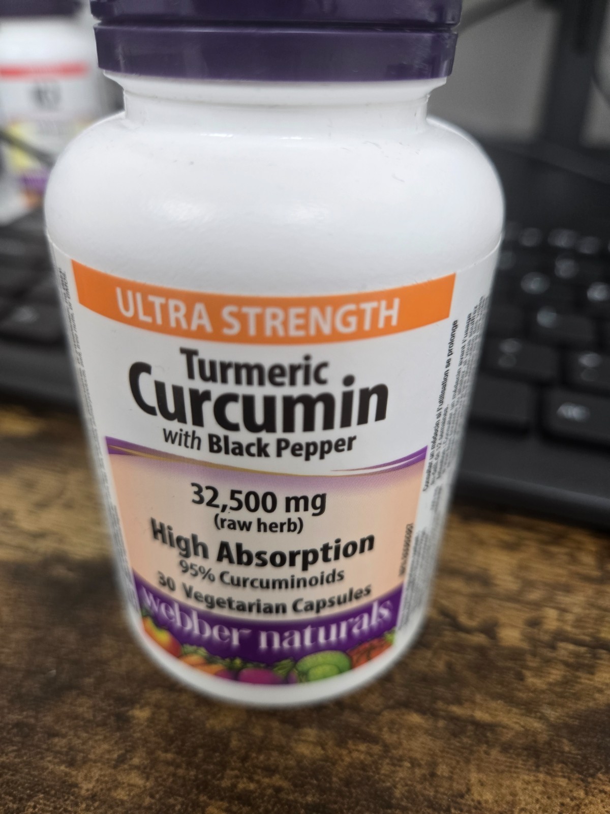 Webber Naturals Turmeric Curcumin & Pepper 32,500 mg Strength 30 Caps Exp: 29 GP