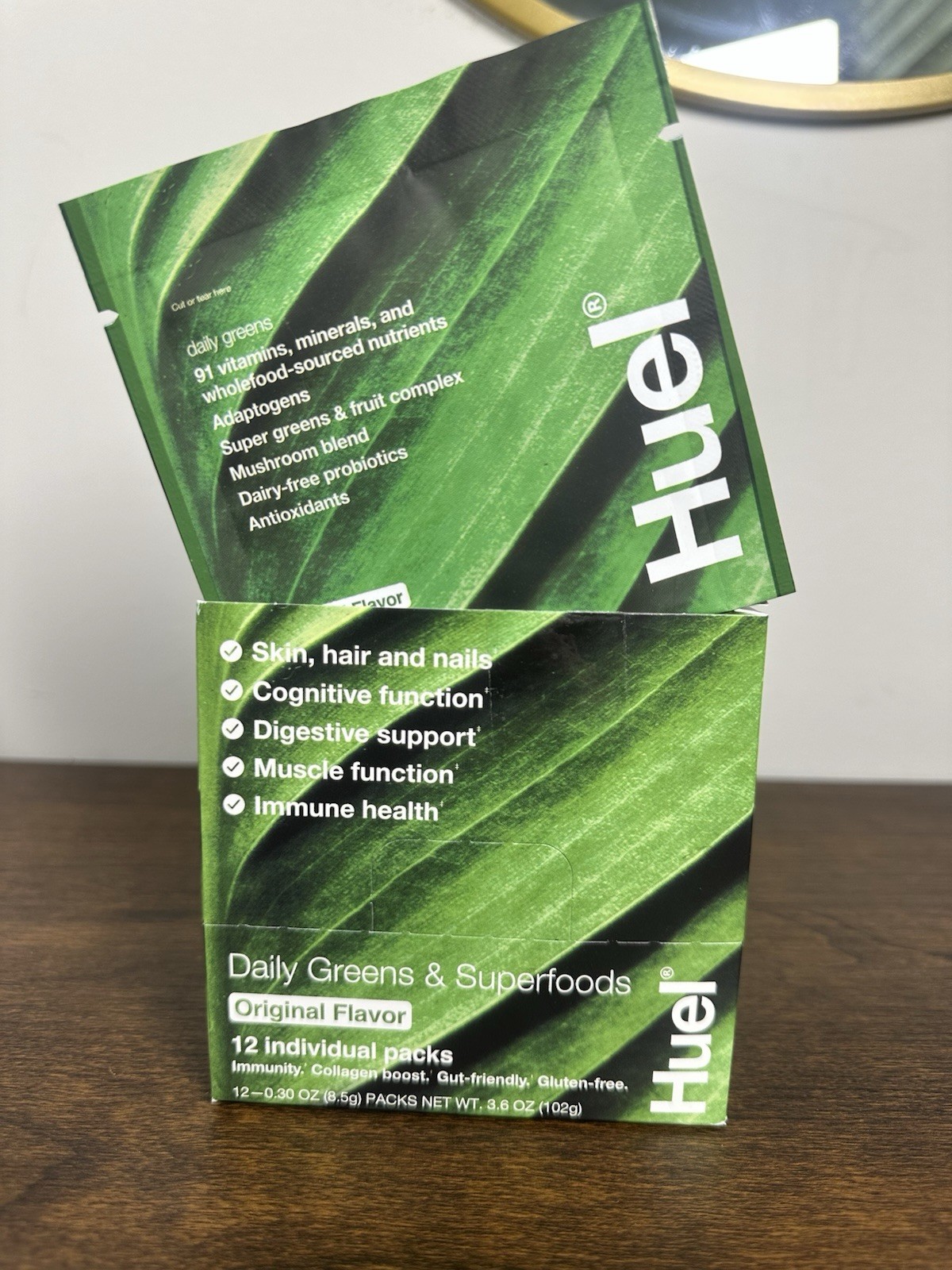 Huel Daily Greens & Superfoods Original Flavor 12 Packs 3.6 oz (102g)