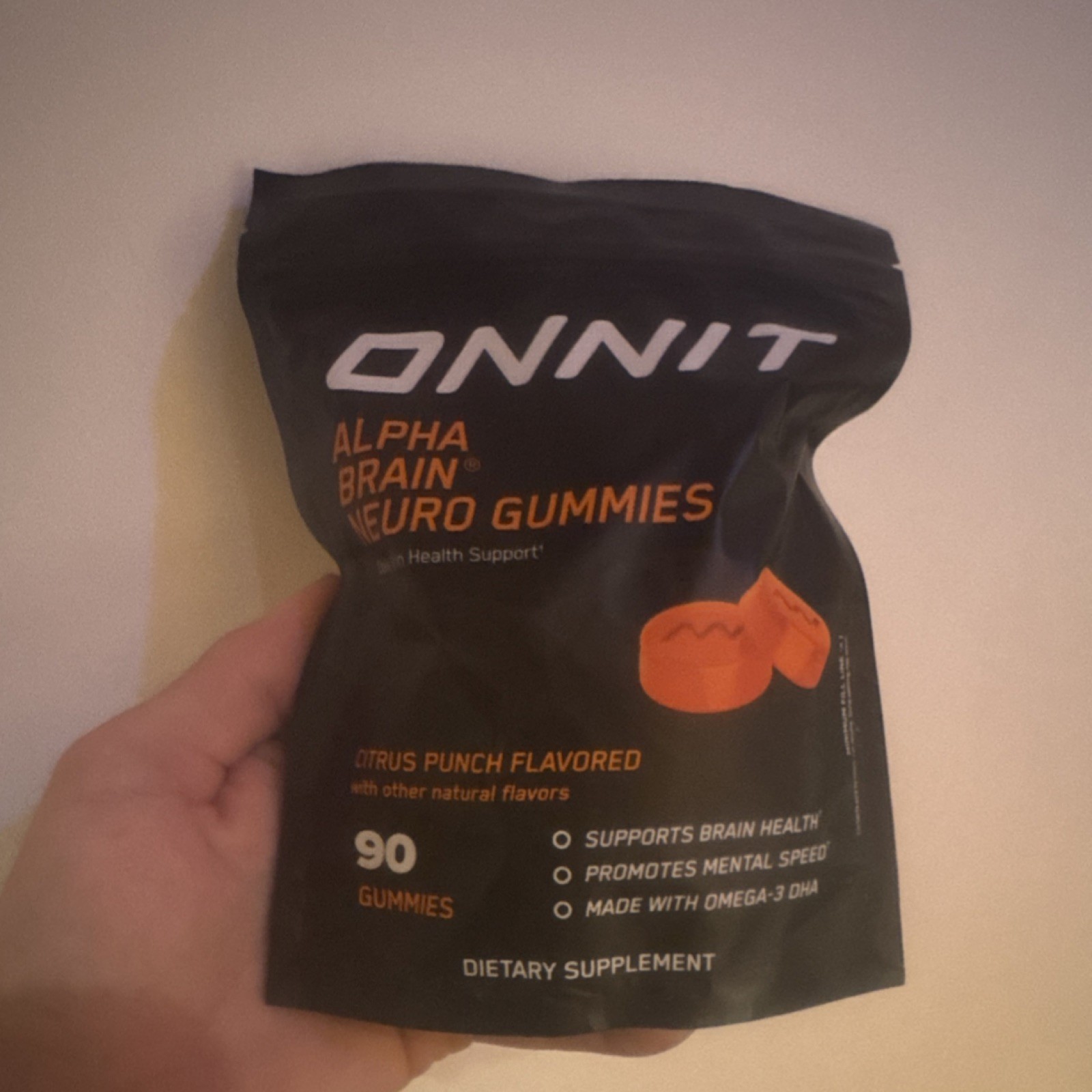 Onnit Alpha Brain Neuro Gummies Citrus Punch Brain Health Support 90 Gummies