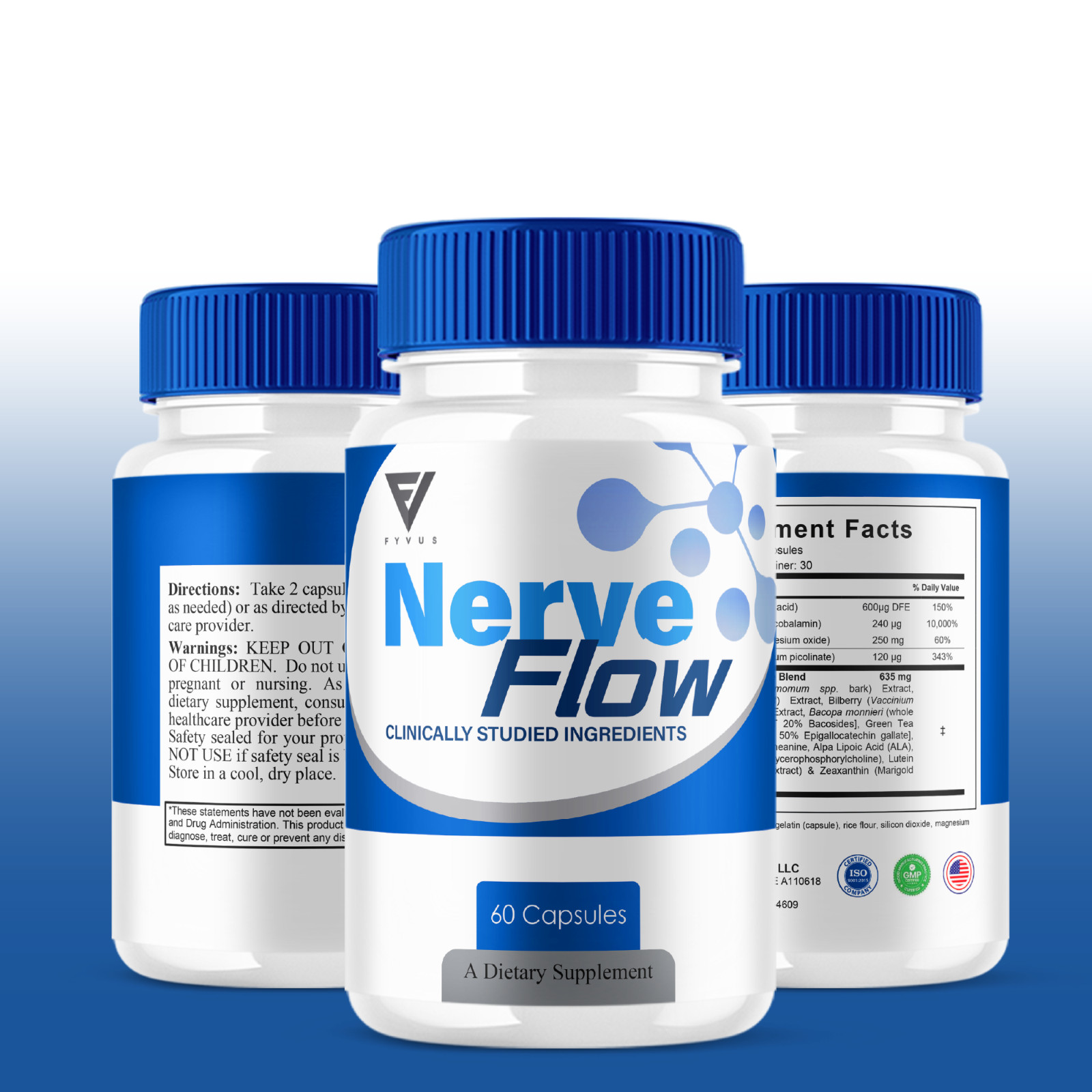 (5 Pack) Nerve Flow Nerve Support Supplement, NerveFlow Advanced (300 Capsules)