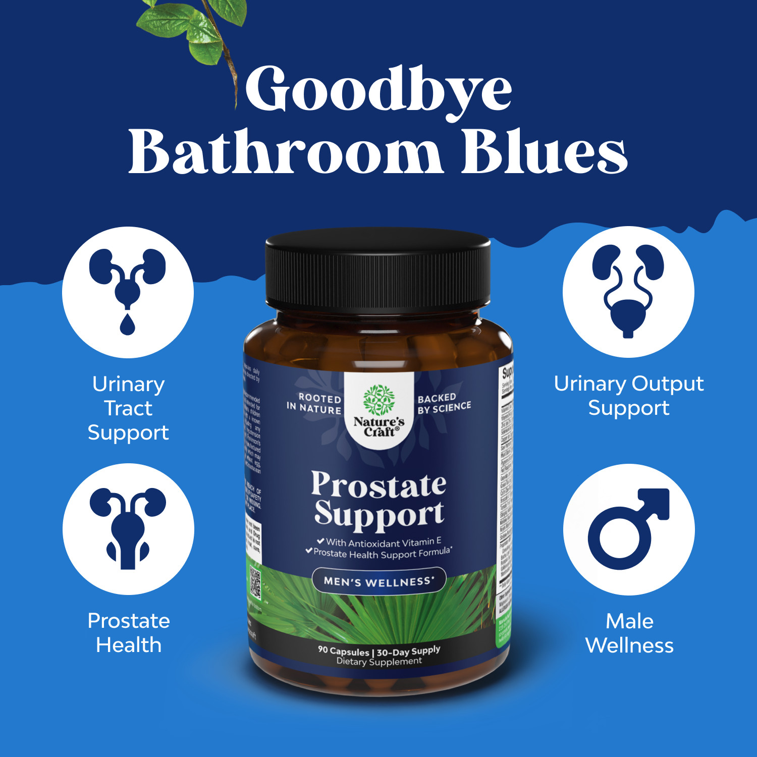 Herbal Prostate Health Supplements for Men – with Beta Sitosterol Selenium 90ct