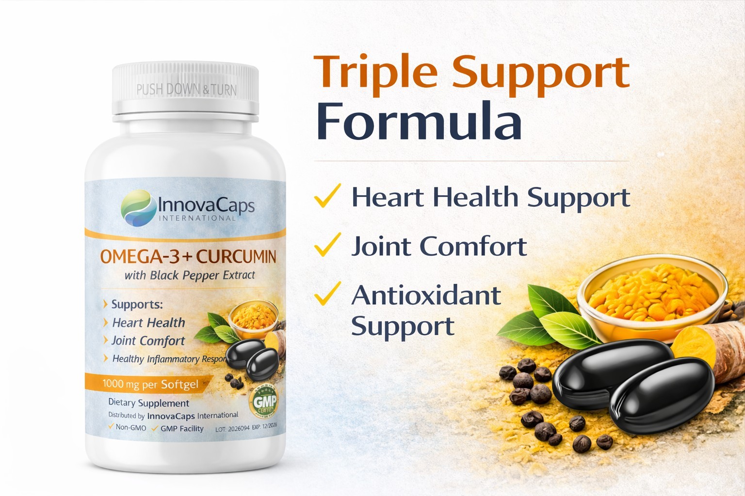 Omega 3 Curcumin Black Pepper 1000mg 100 Softgels compared nordic curcumin