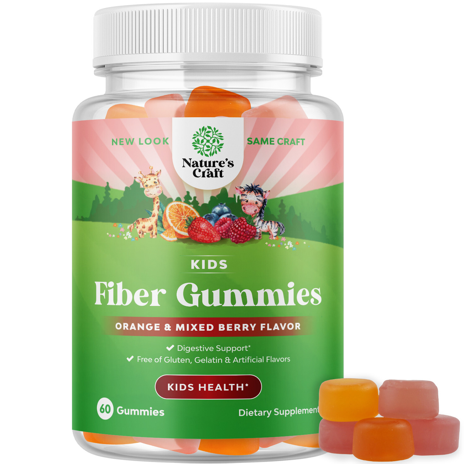 Kids Fiber Gummy Prebiotics Supplement – Soluble Fiber Gummies for Kids