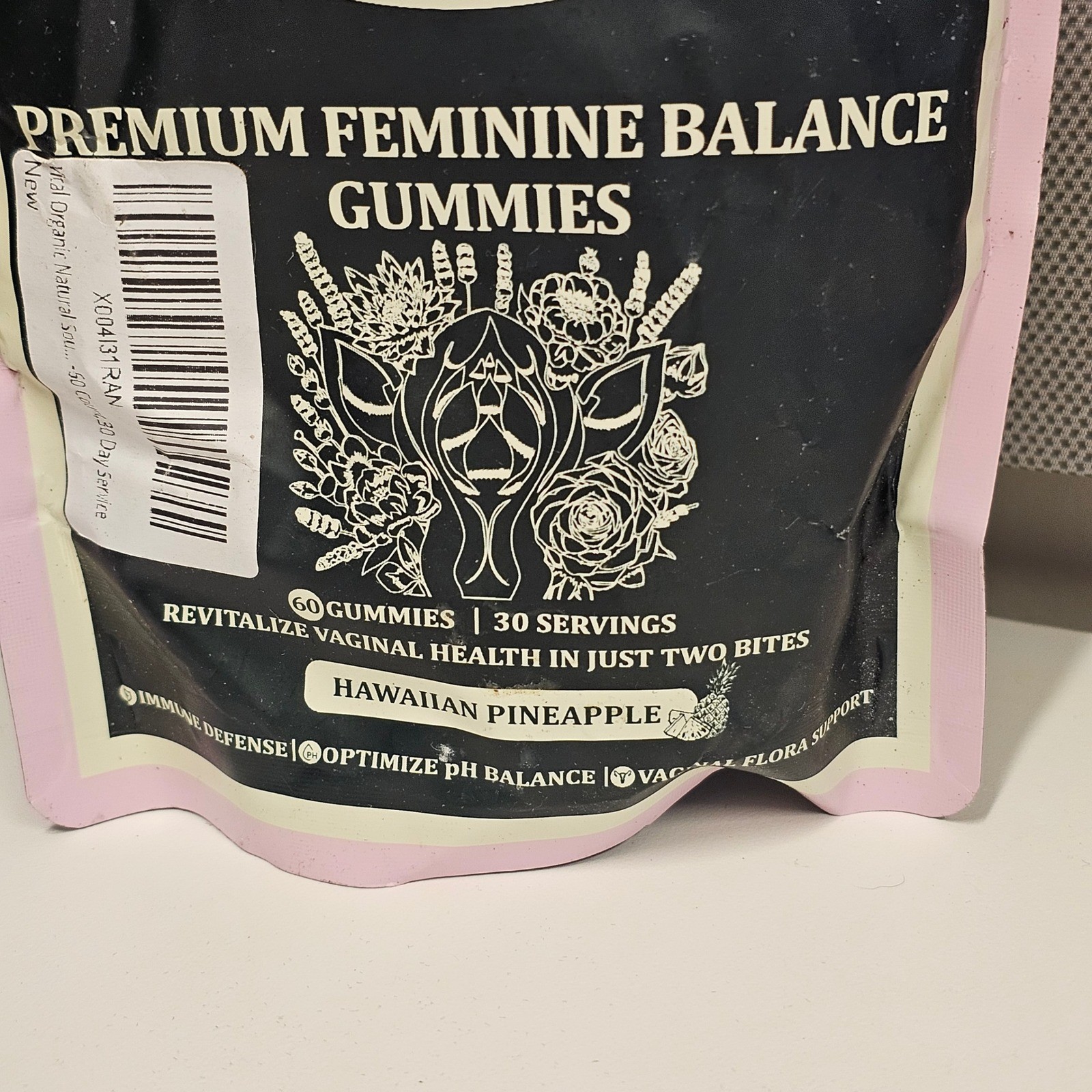 NEW Vital Natural Nutrition 3 BAGS Premium Feminine Balance Gummies Pineapple