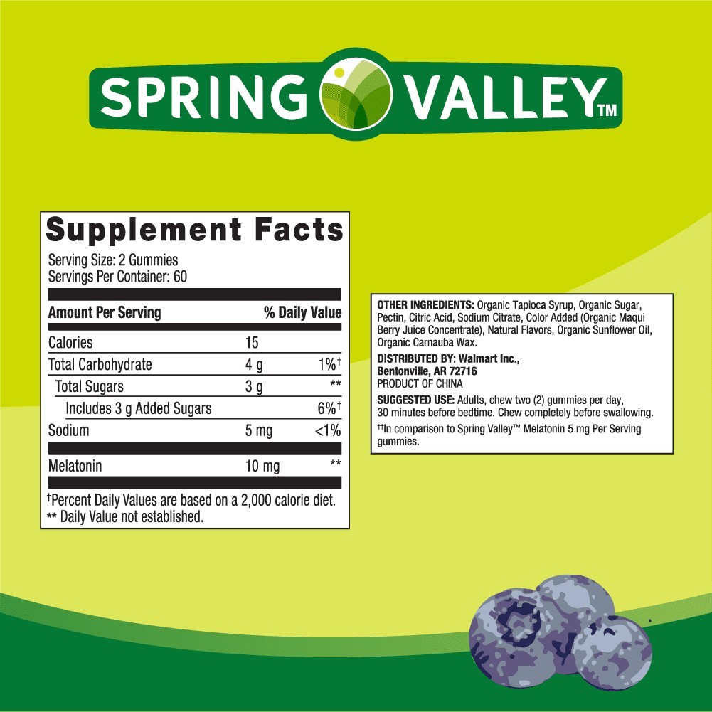 Spring Valley Vegetarian Melatonin Gummies- 10 mg- 120 ct