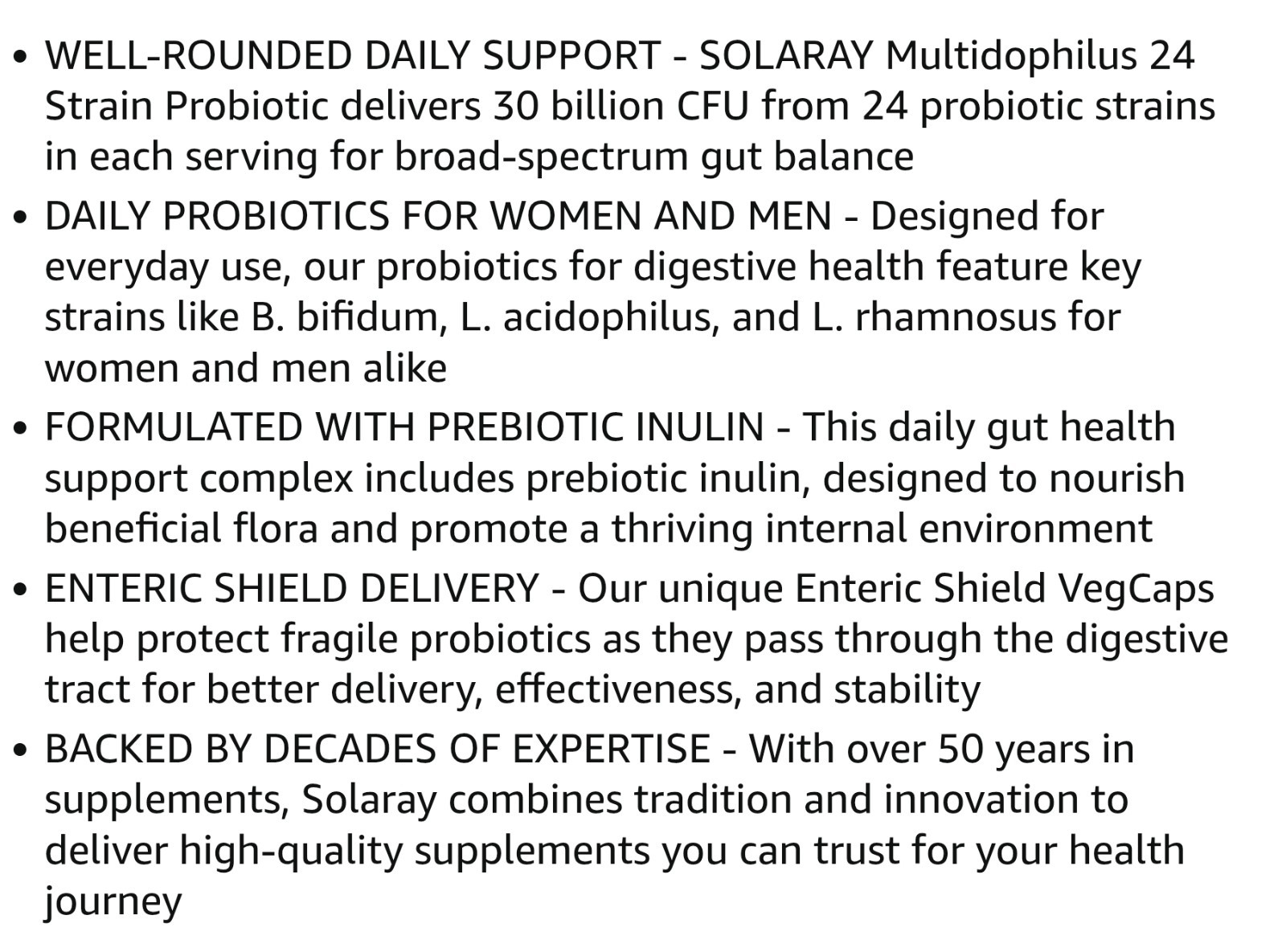 Solaray SUPER MUTIDOPHILUS PROBIOTIC 30 Billion CFU 60 Capsules (BEST BY 07/26)
