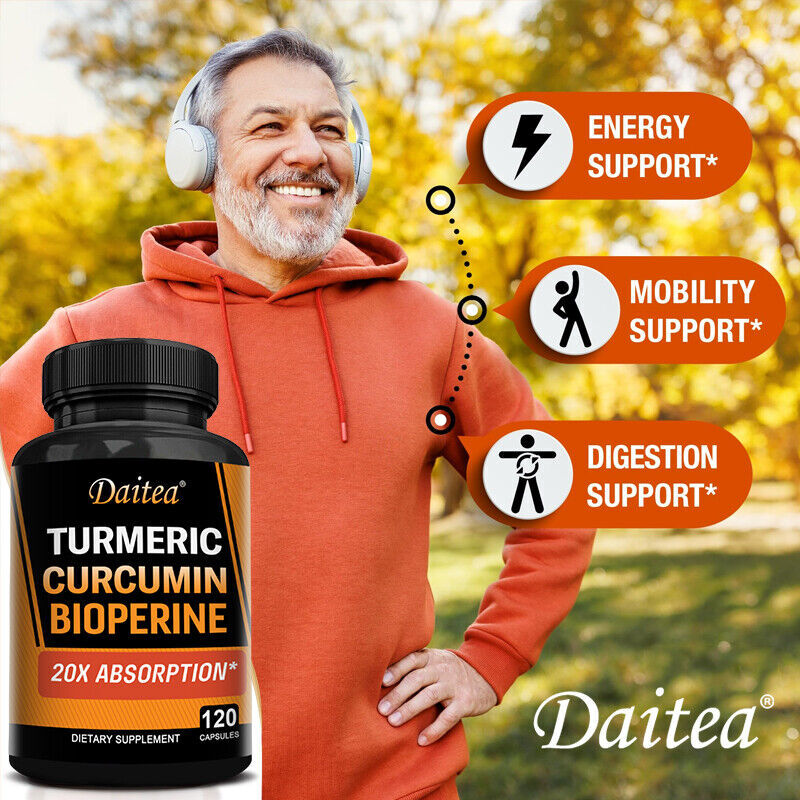 Organic Turmeric Capsules | Curcumin & Piperine High Dose 2500mg Daily Dose T…