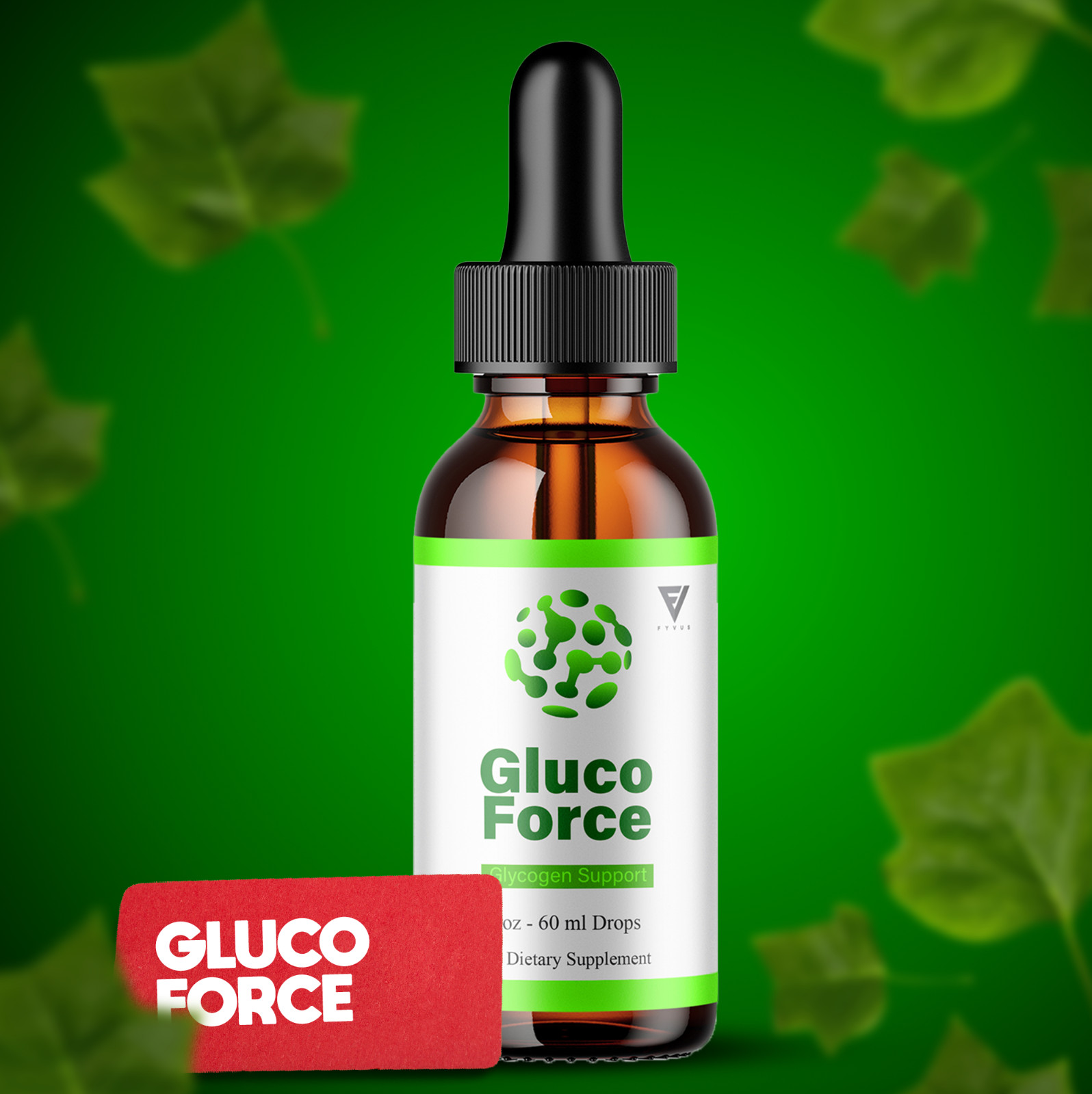 (5 Pack) Gluco Force Liquid Drops GlucoForce Glycogen Support Supplement (10oz)