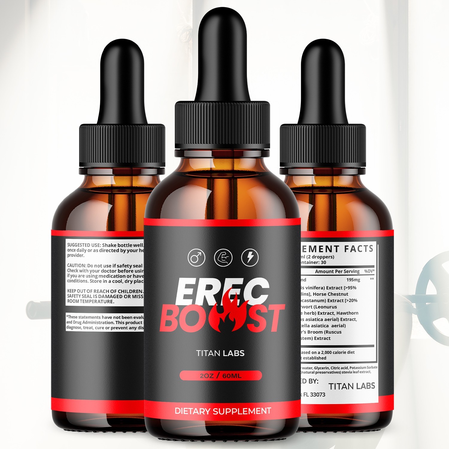 (5 Pack) Erec Boost Male Support Drops Advanced ErecBoost Supplement 150 Serving