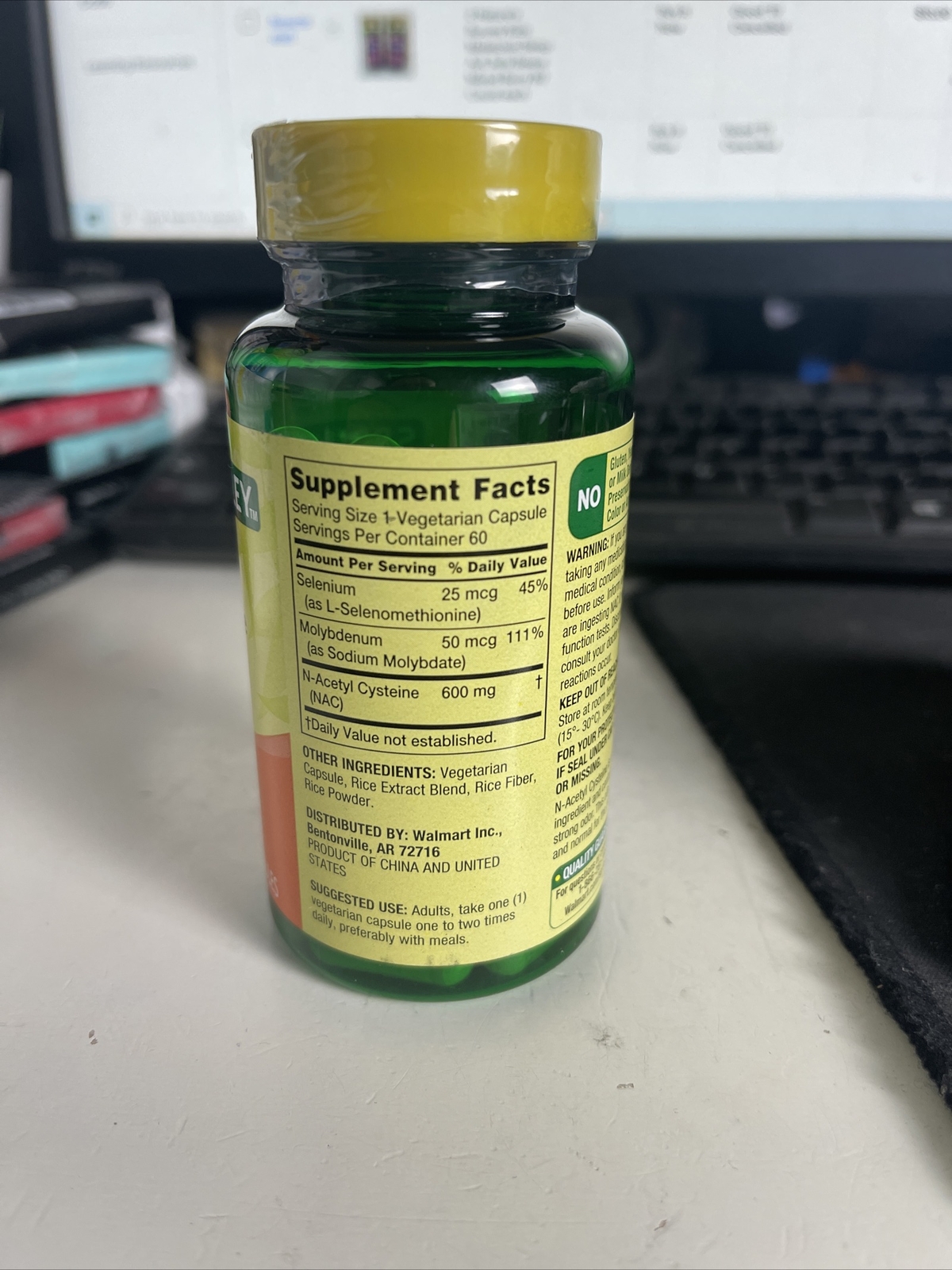Spring Valley NAC N-Acetyl Cysteine 600 mg Immune Support 60 Capsules 03/2025