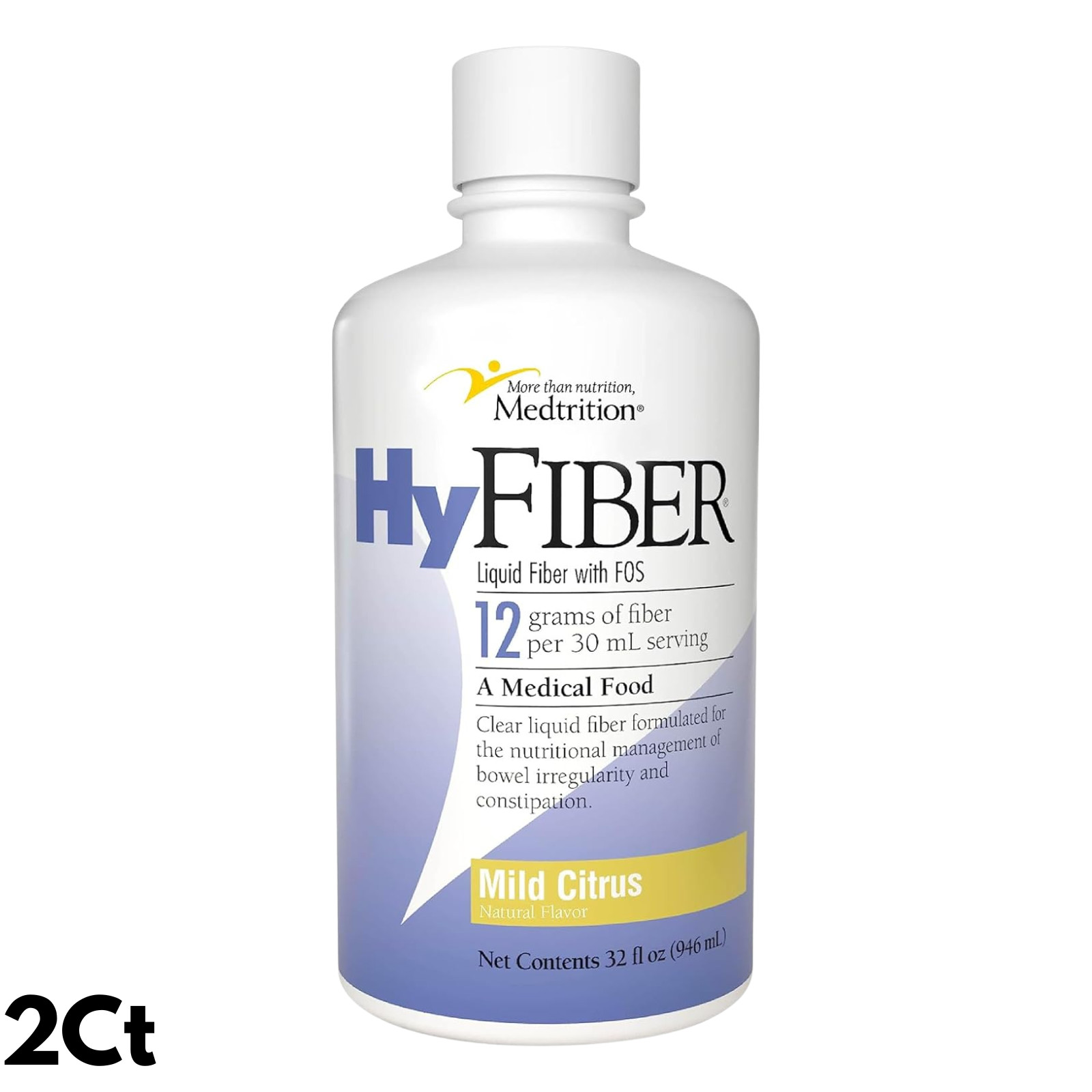 2Ct HyFiber Tube Feeding Formula with FOS Citrus 32 oz Bottle Ready to Use 18485