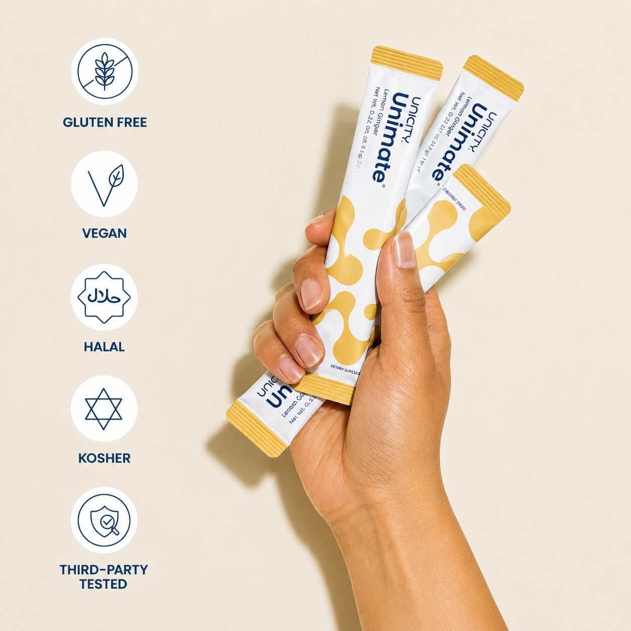 Fast Free Shipping Unicity Unimate Lemon Ginger 30 Stick Packs NEW