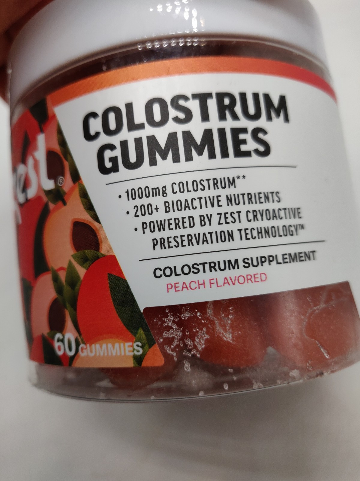 Zest Colostrum Supplement Gummy Chews for Adults High IgG Hair Gut Immunity 60ct