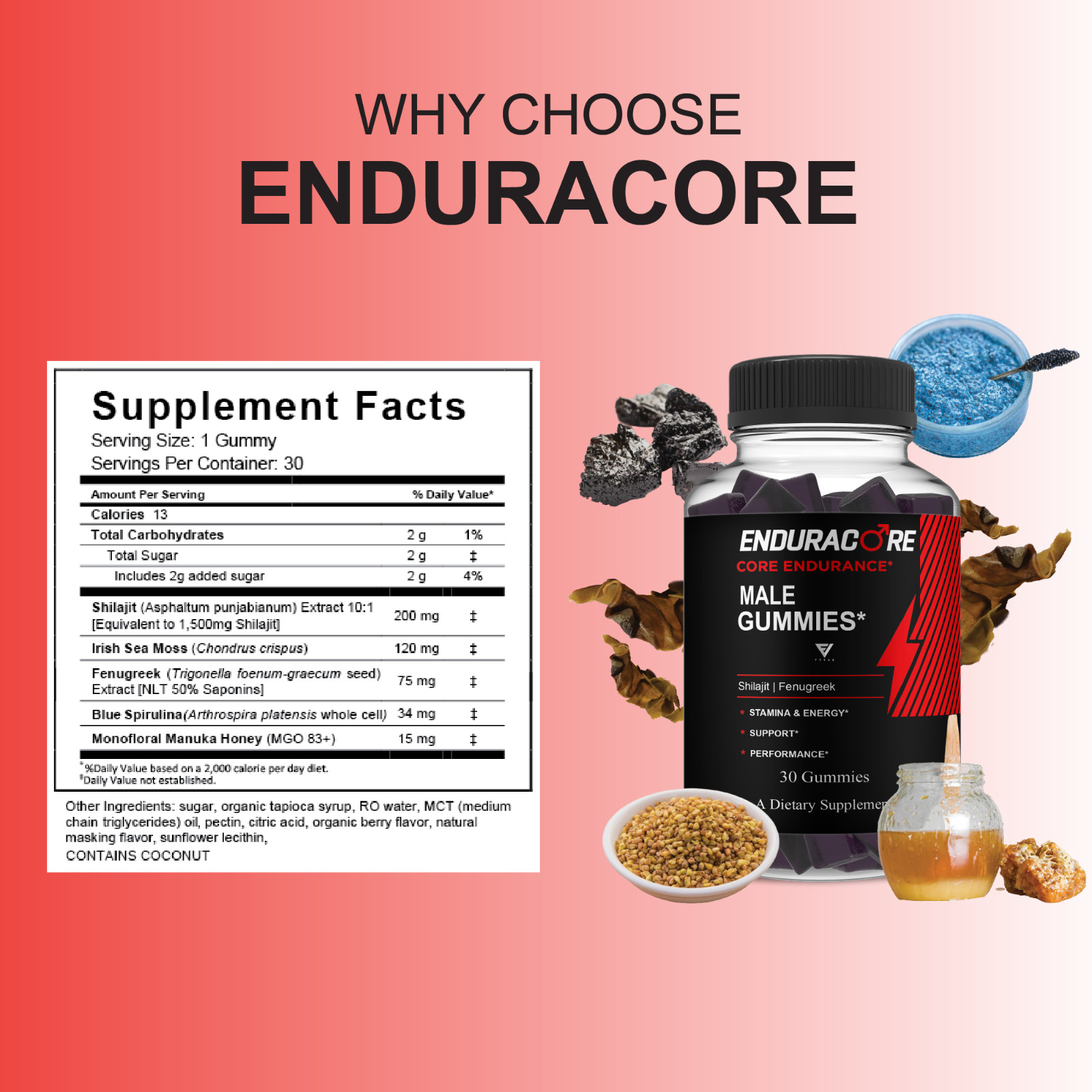 Enduracore Male Gummies, Endura Core Performance (30 Gummies)