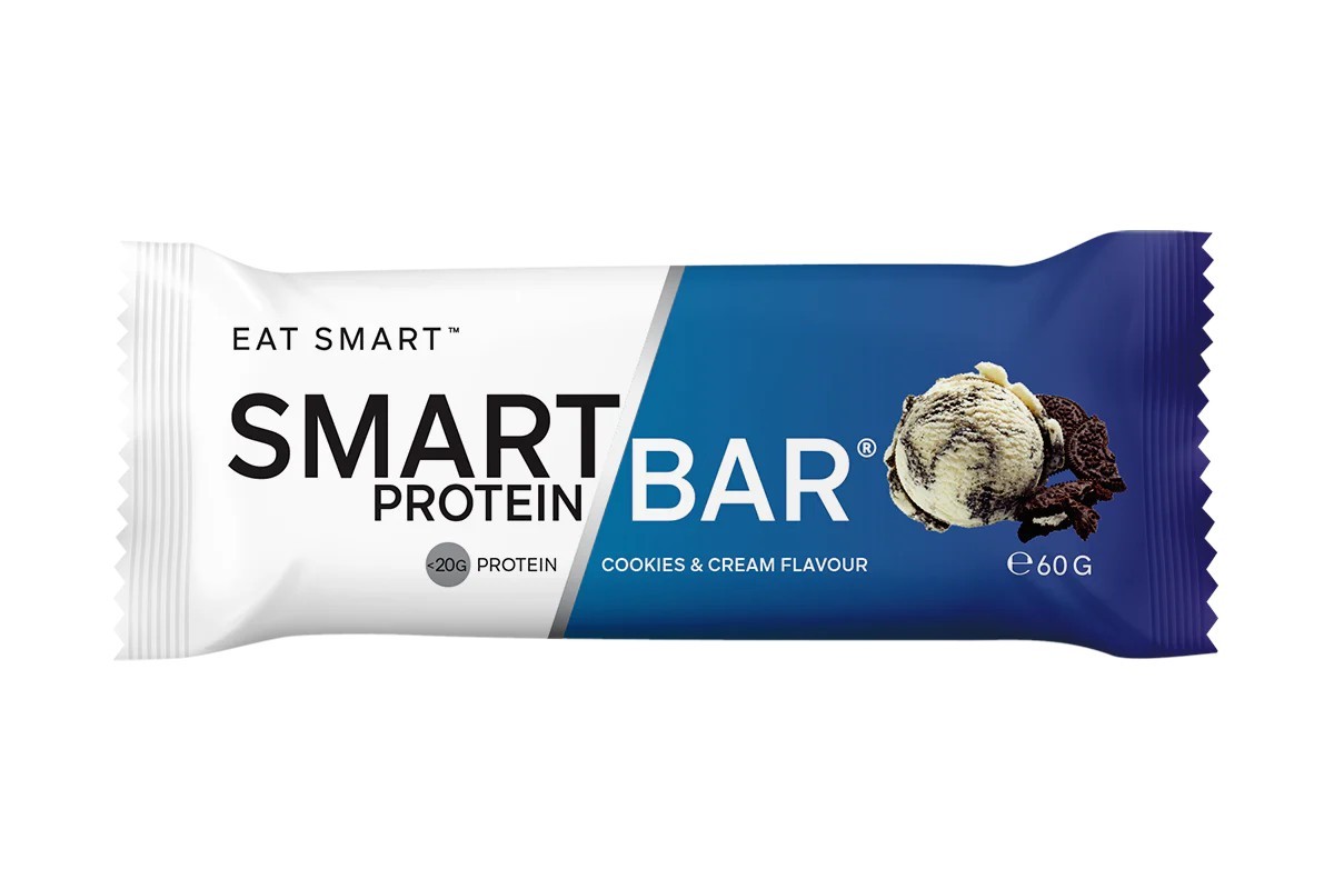 New Smart Protein Bar Cookies & Cream 60g x 12 Bars by Smart Diet Solutions