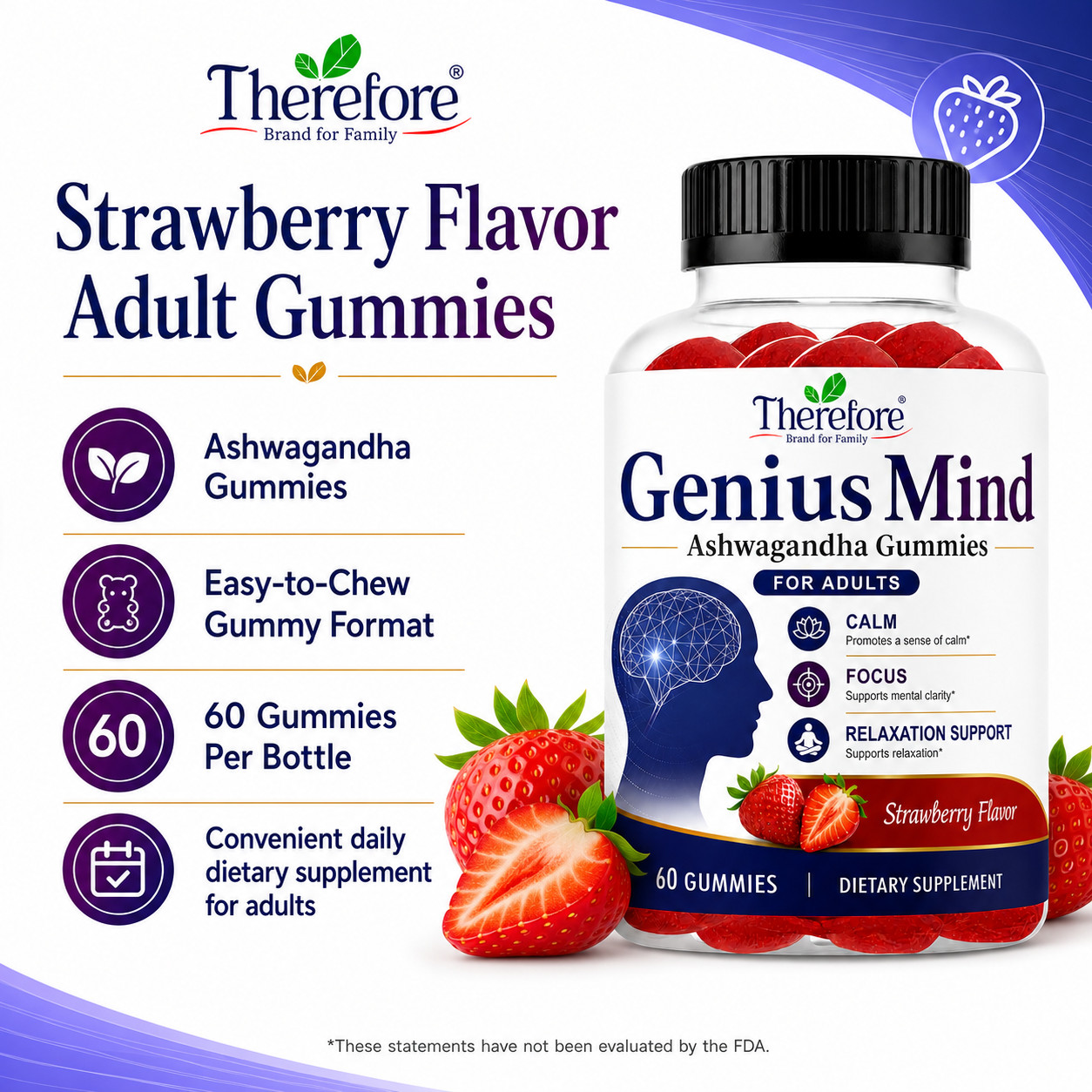 Ashwagandha Kids Calm Gummies- Natural Stress & Mind Relaxation, Anti-Stress, 30