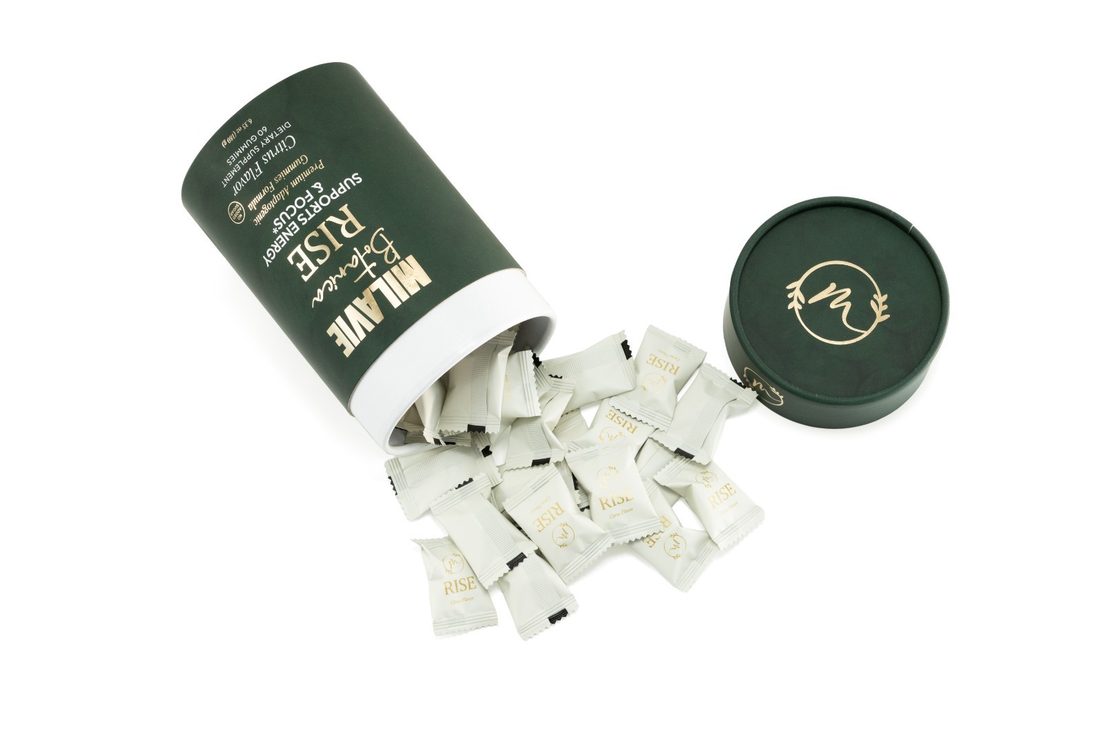 MILAVIE Botanica RISE Premium Adaptogen Gummies – Rhodiola, Shilajit, VitaminB12